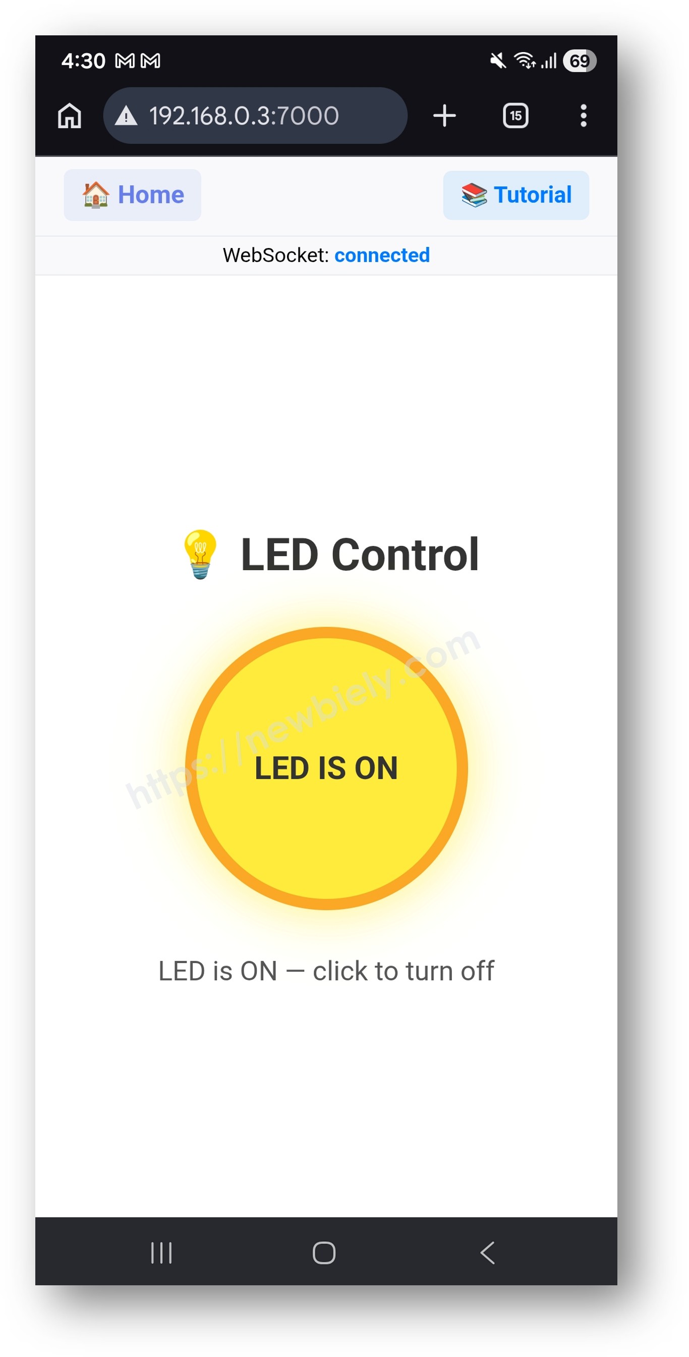 Arduino UNO Q WebSocket LED-Steuerungsseite