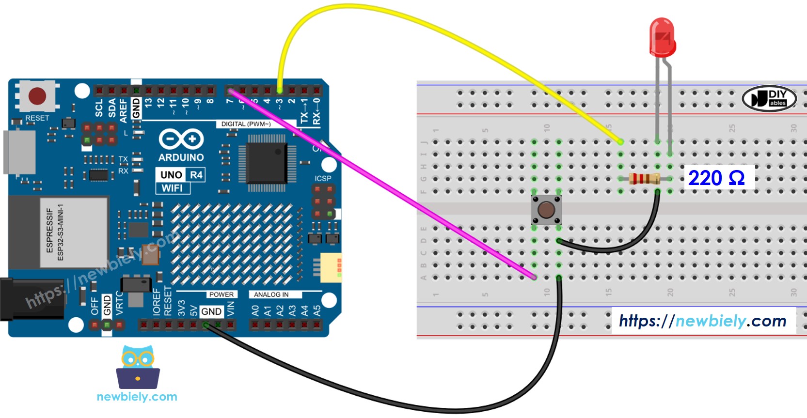 Arduino UNO R4 LED-Schaltplan