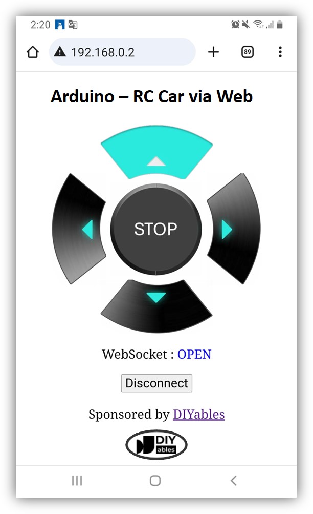 Arduino UNO R4 steuert ein Auto über den Webbrowser.