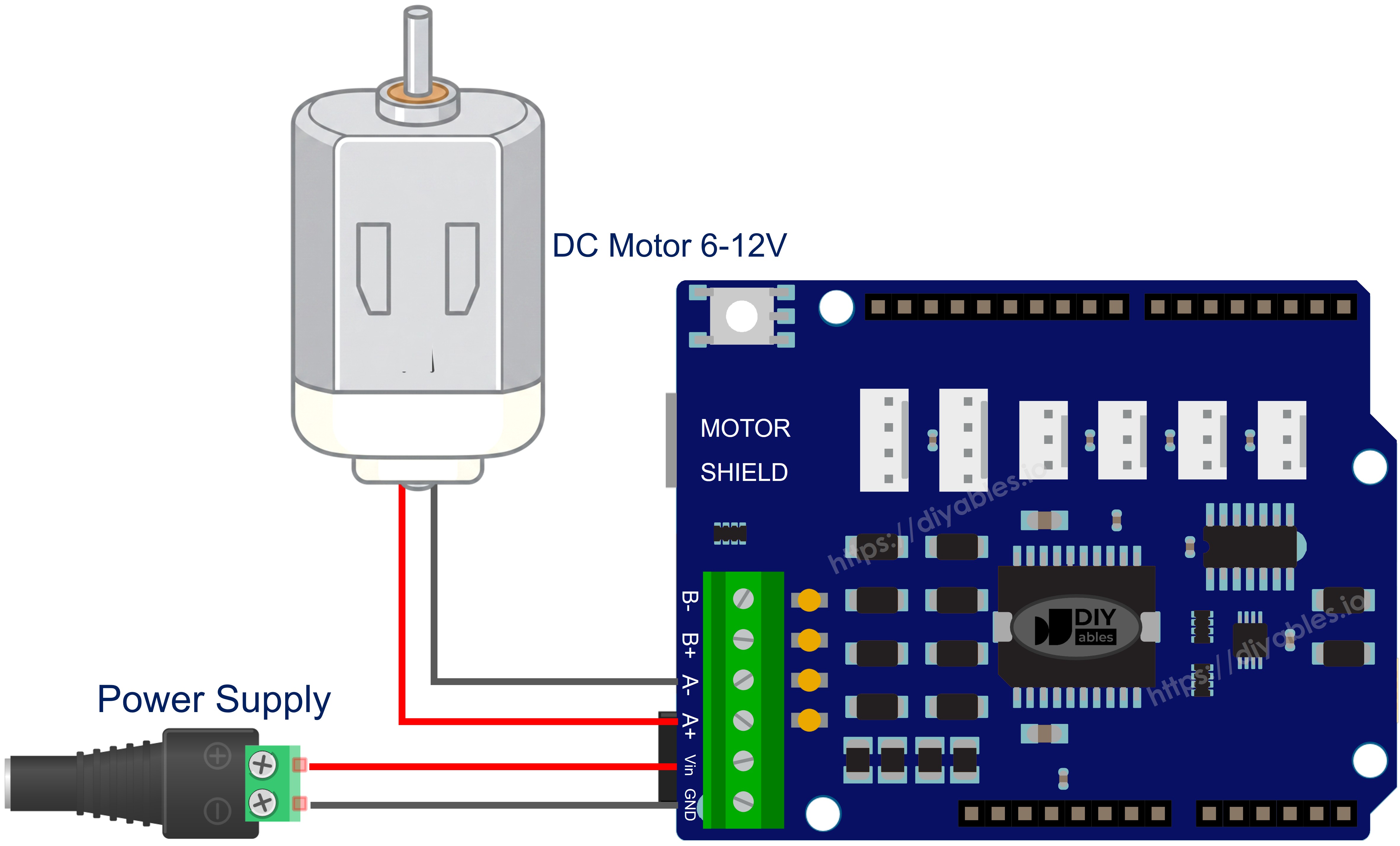 Arduino Uno R4 DC Motor Shield Schaltplan
