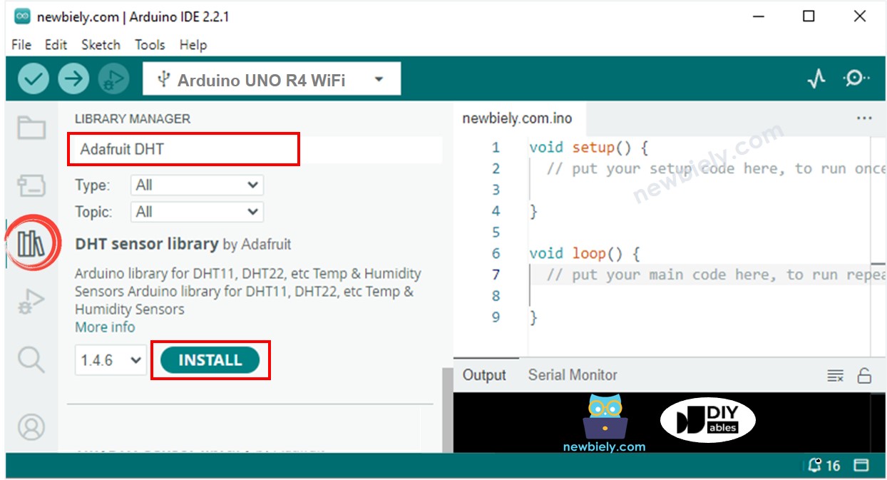 Arduino UNO R4 DHT-Sensorbibliothek