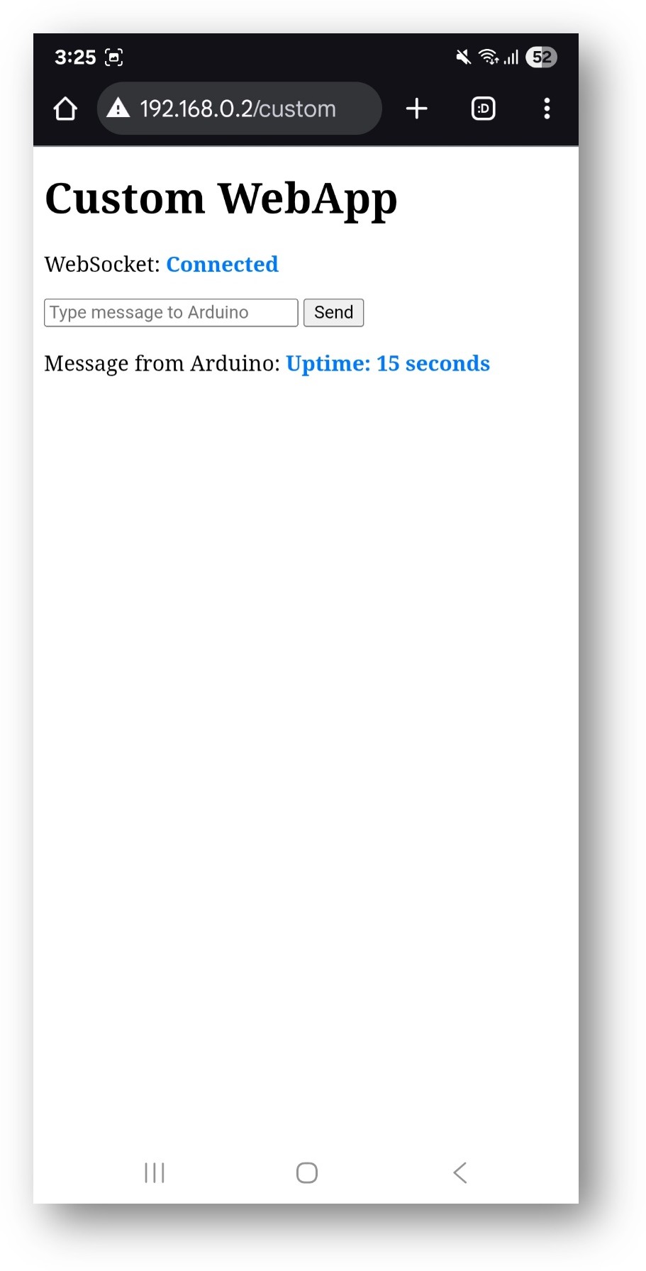 Arduino UNO R4 DIYables Web-App Web benutzerdefinierte App