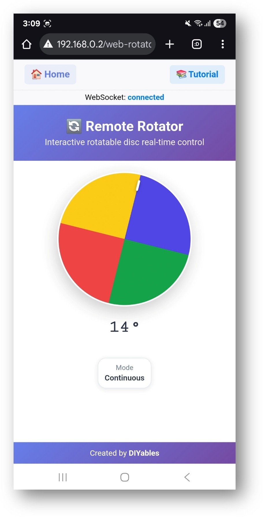 Arduino UNO R4 DIYables Web-App Web-Rotator-App