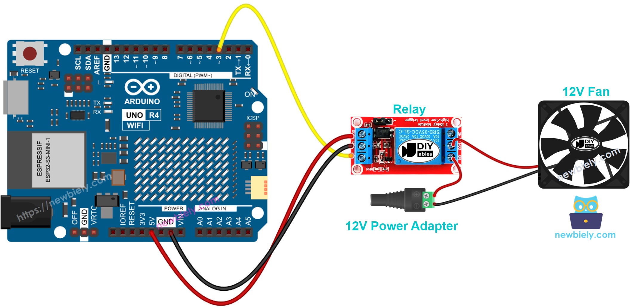 Arduino UNO R4 Lüfter-Schaltplan