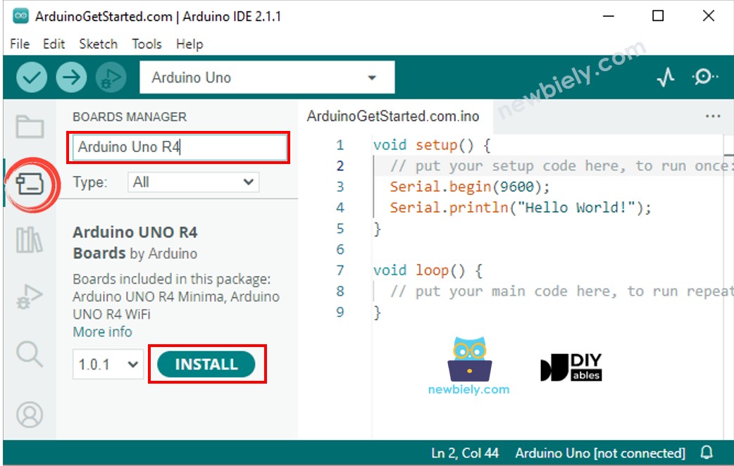 Arduino IDE - So installieren Sie Arduino UNO R4