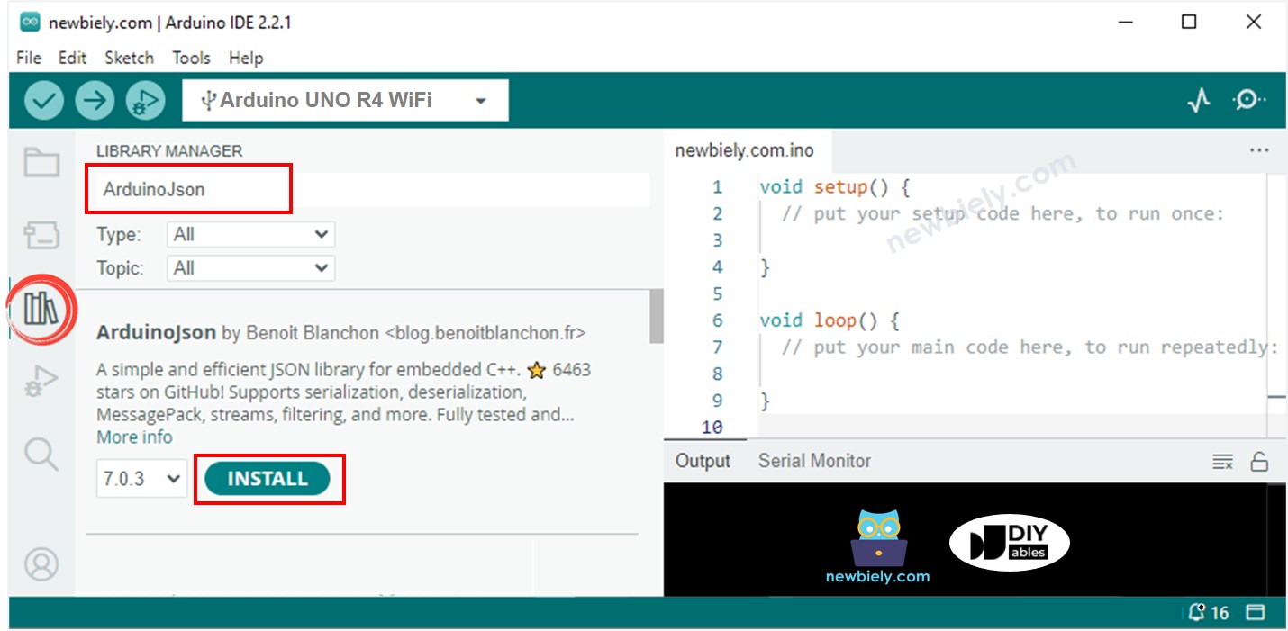 Arduino UNO R4 JSON-Bibliothek