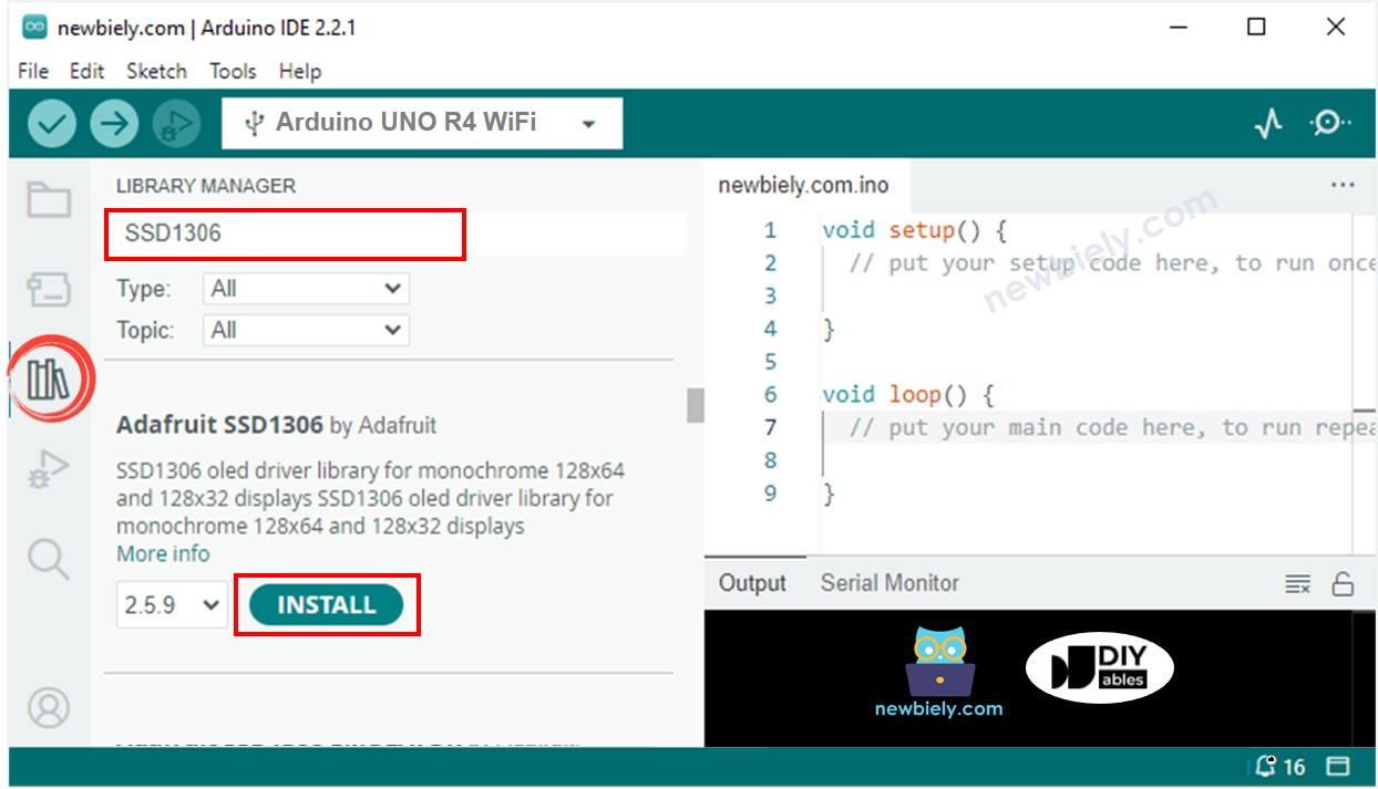 Arduino UNO R4 OLED-Bibliothek