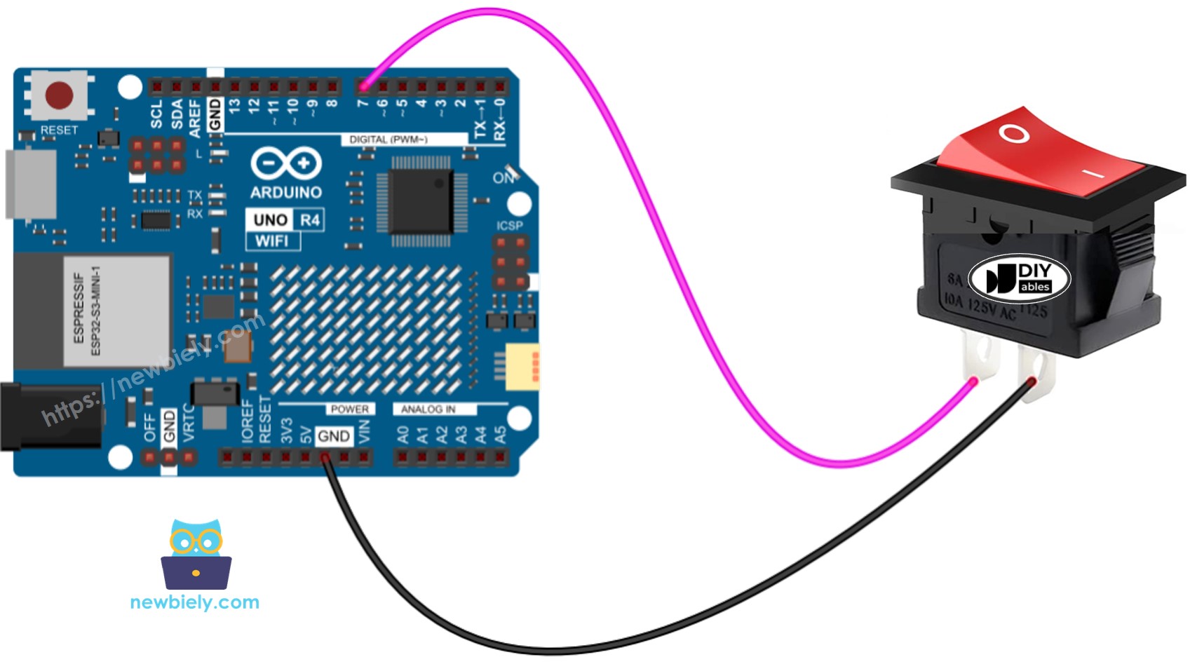 Arduino UNO R4 Ein/Aus-Schaltplan