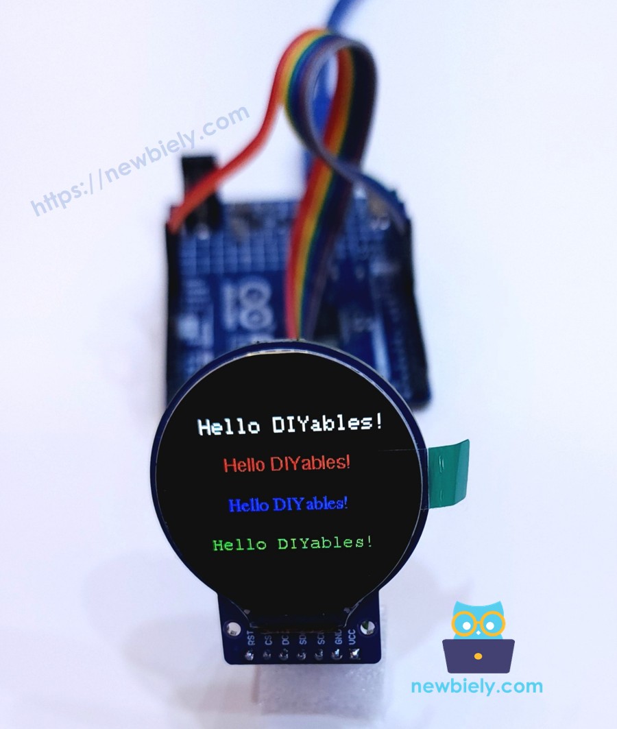 Arduino UNO R4 Rundes TFT-LCD-Display Externe Schriftart