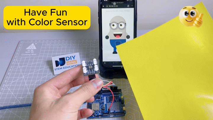 Arduino UNO R4 TCS3200 TCS230 Farbsensor Web Minion
