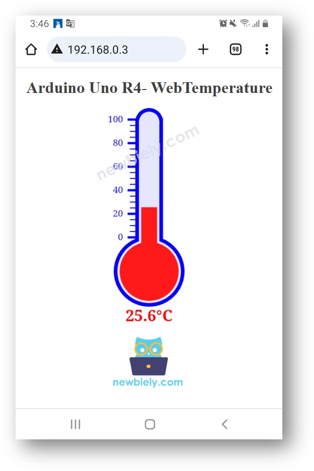 Arduino UNO R4 Temperatur-Webbrowser