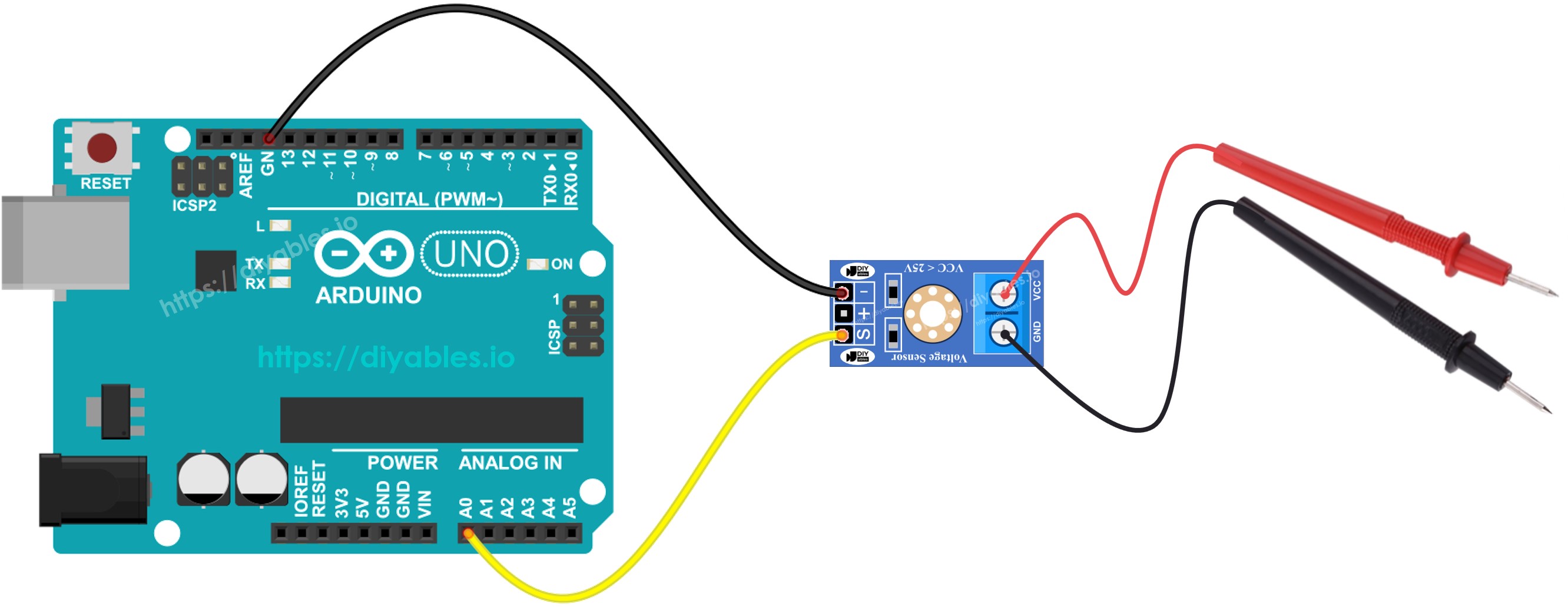 Arduino-Spannungssensor-Schaltplan