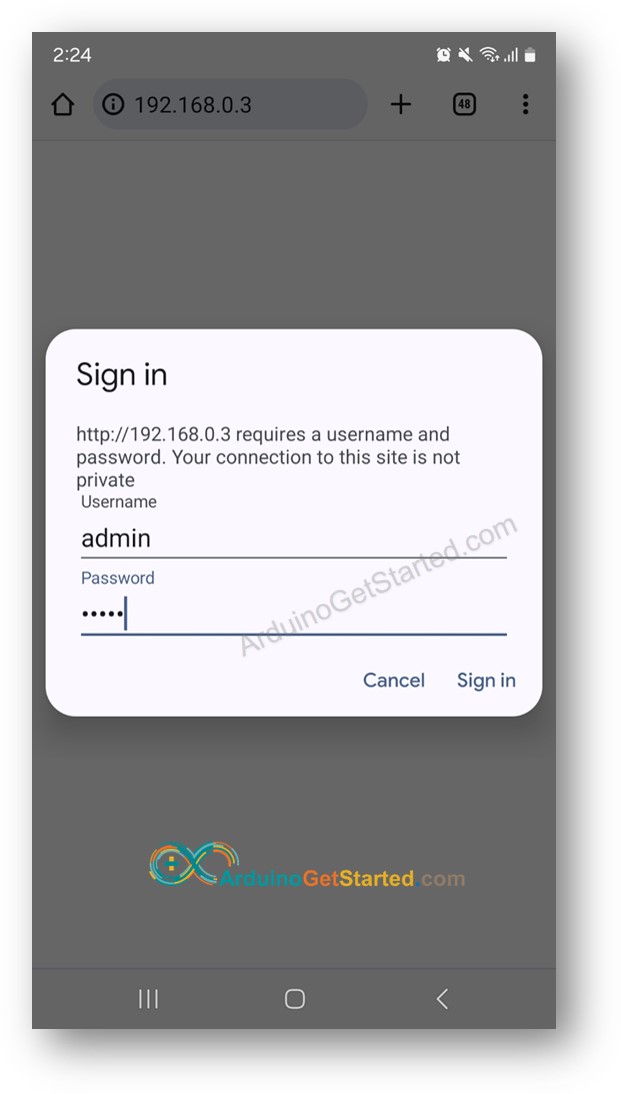 Arduino-Webseite-Passwort