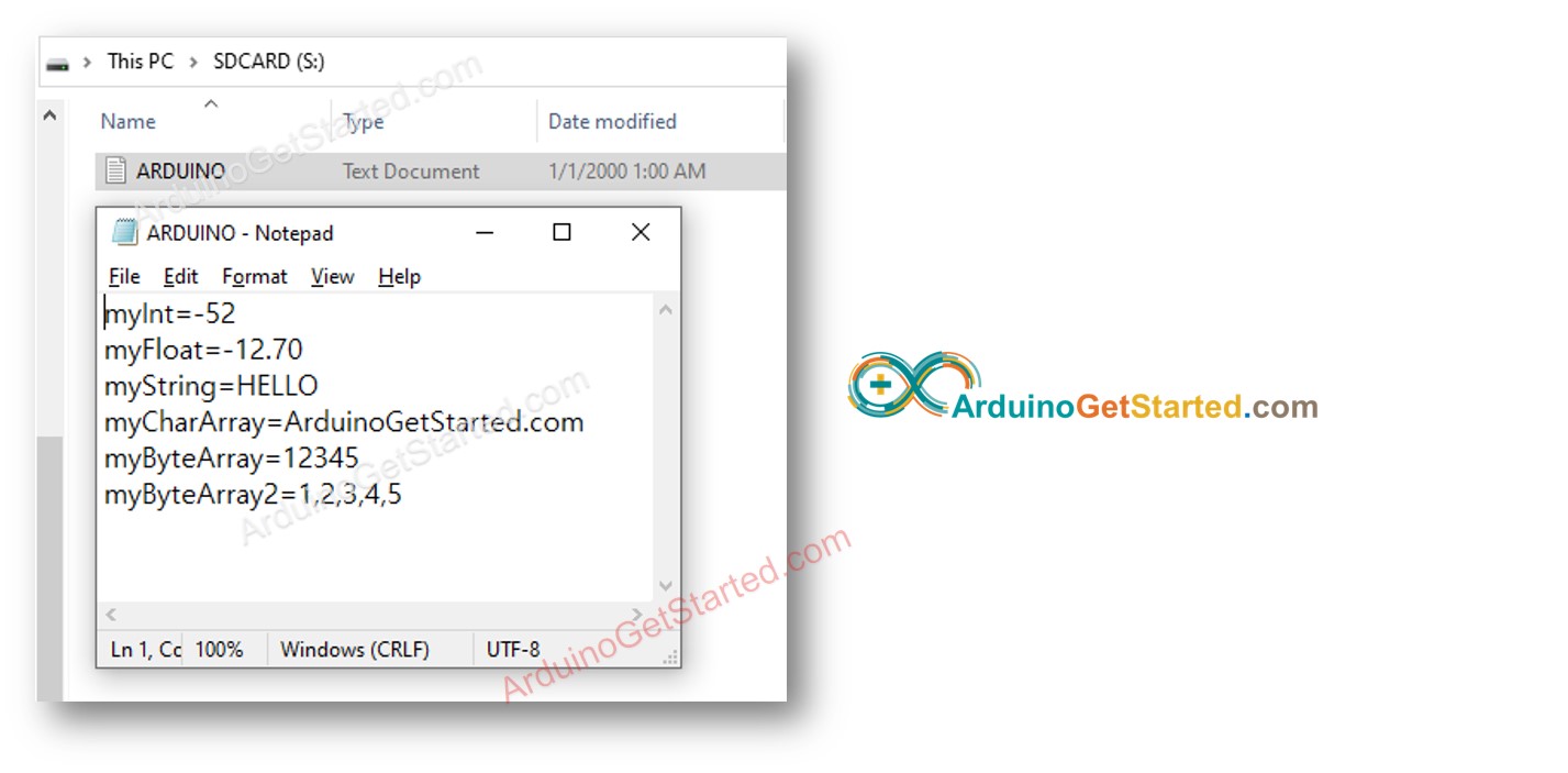 Arduino schreibt eine Variable auf die Micro-SD-Karte.