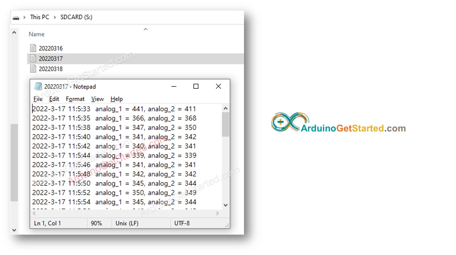 Arduino protokolliert mehrere Dateien auf der Micro-SD-Karte