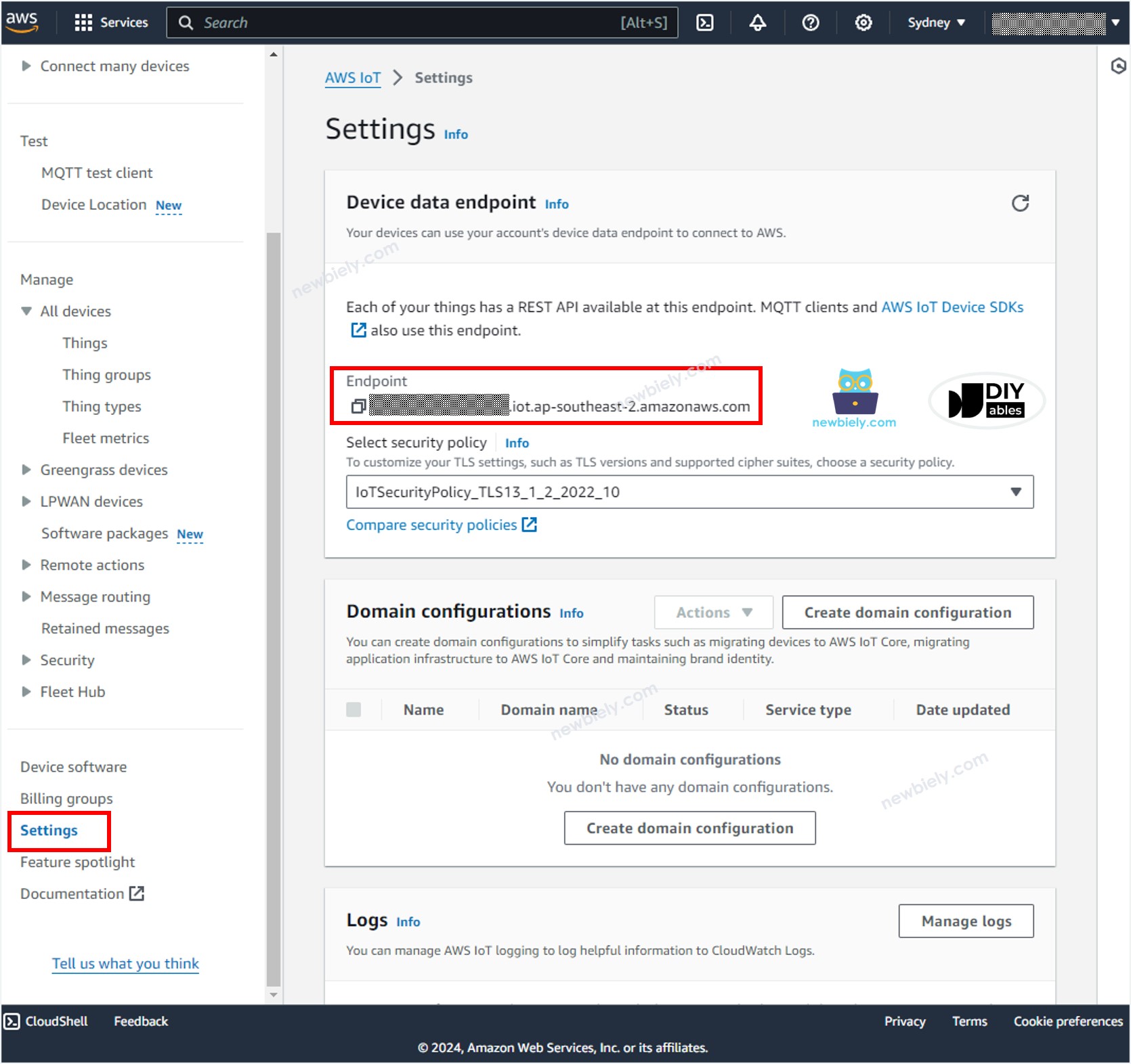 AWS IoT-Endpunkt