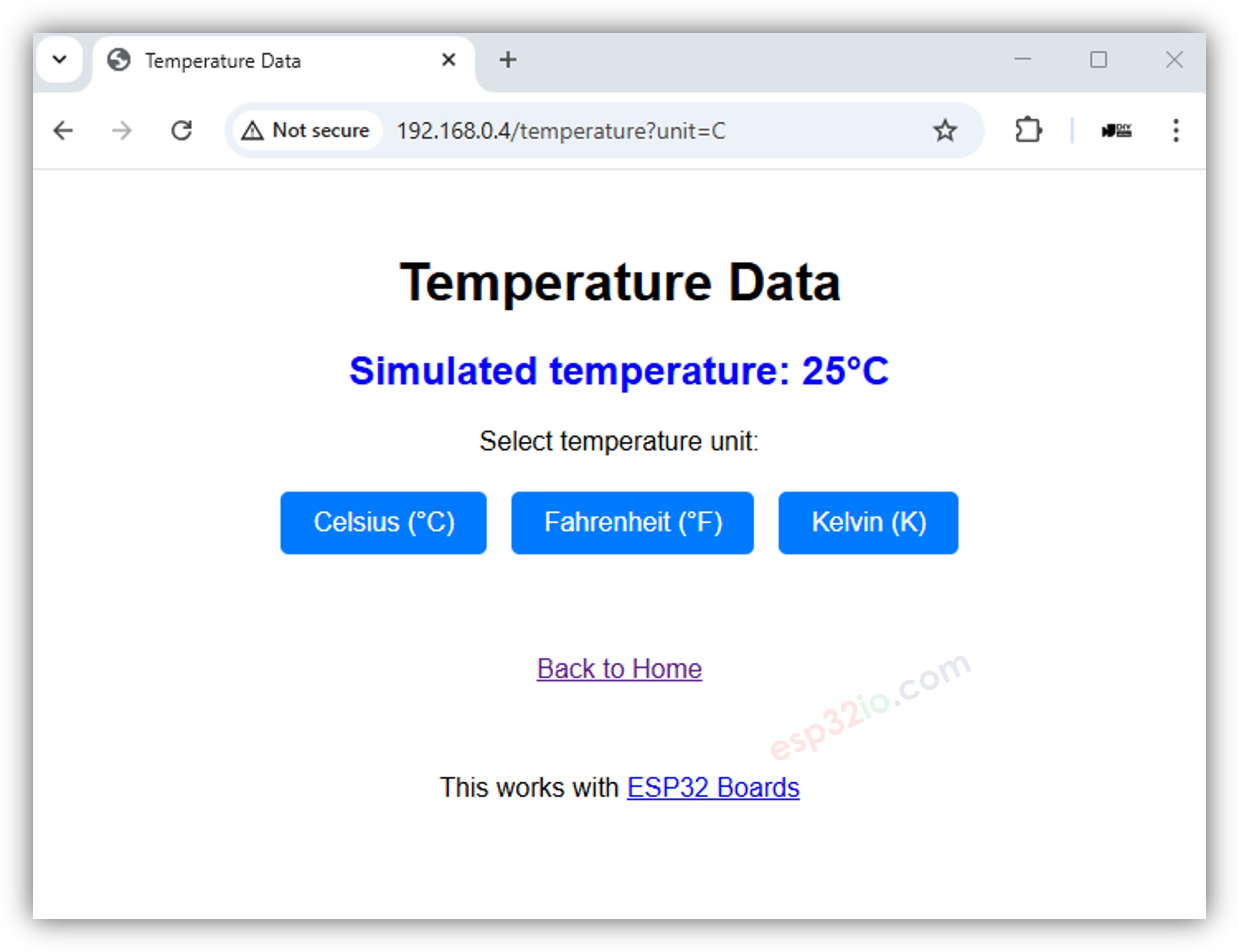 ESP32-Webserver Temperaturabfragezeichenfolgen