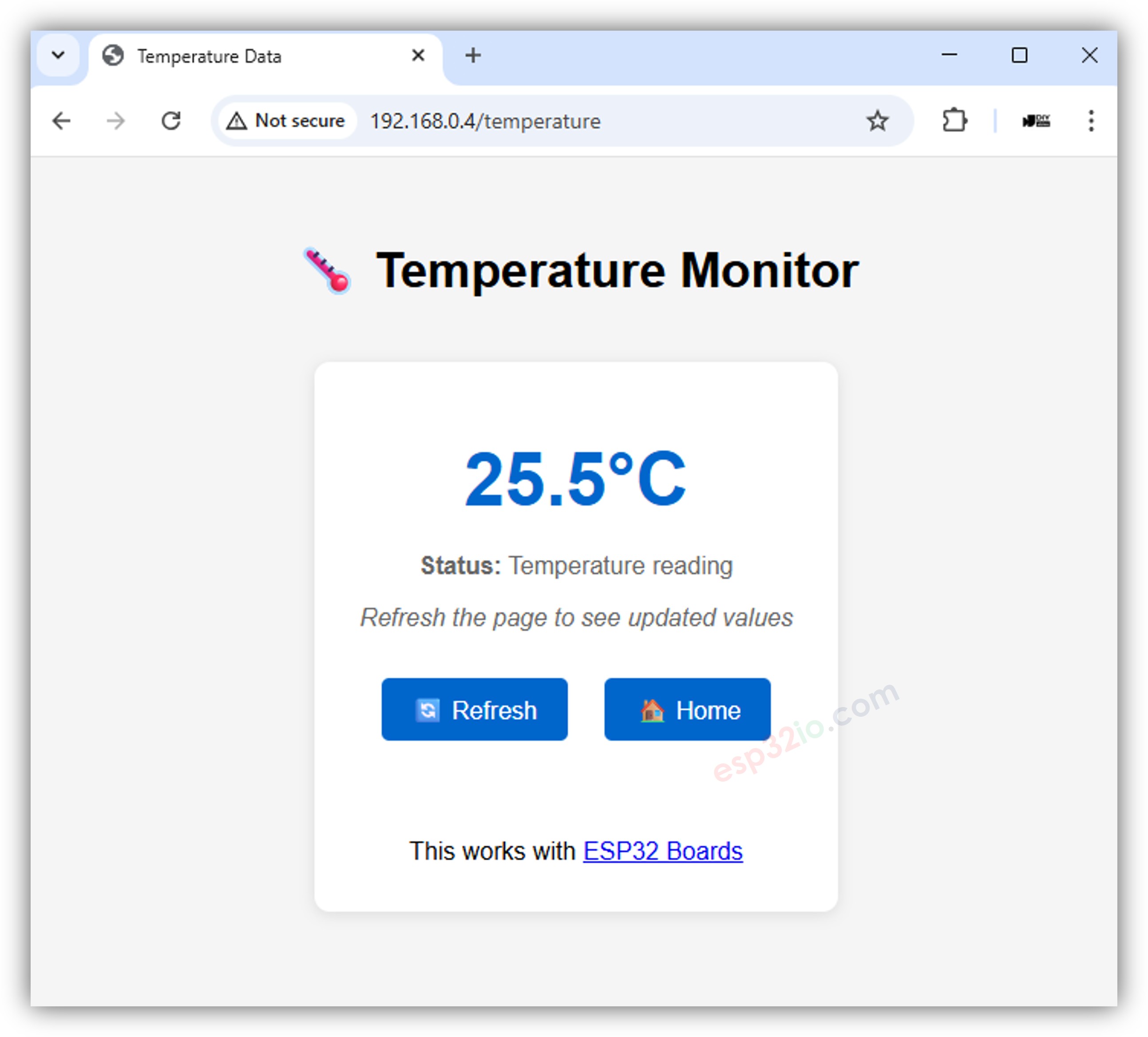 ESP32-Webserver-Temperatur