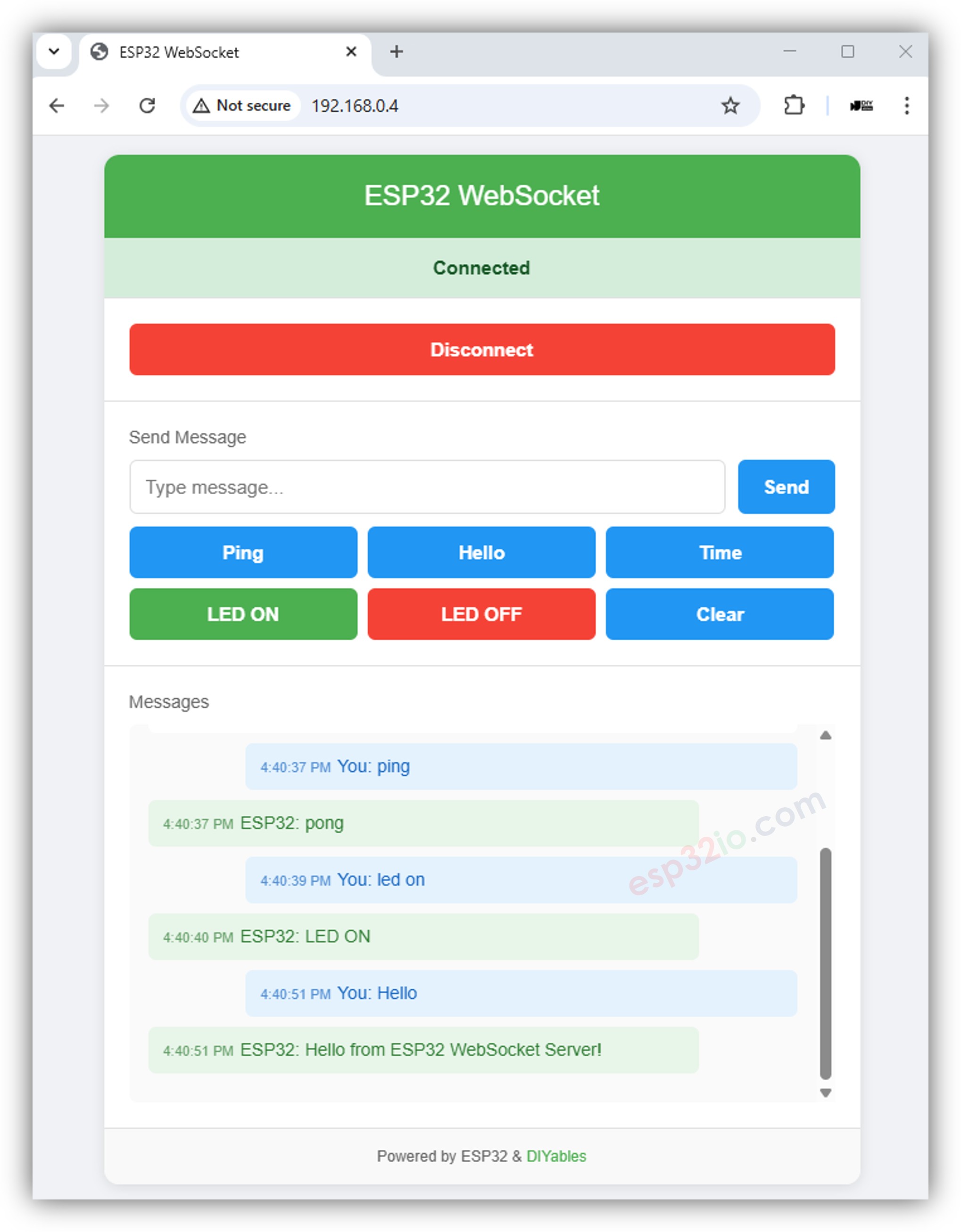 ESP32 WebSocket-Demo