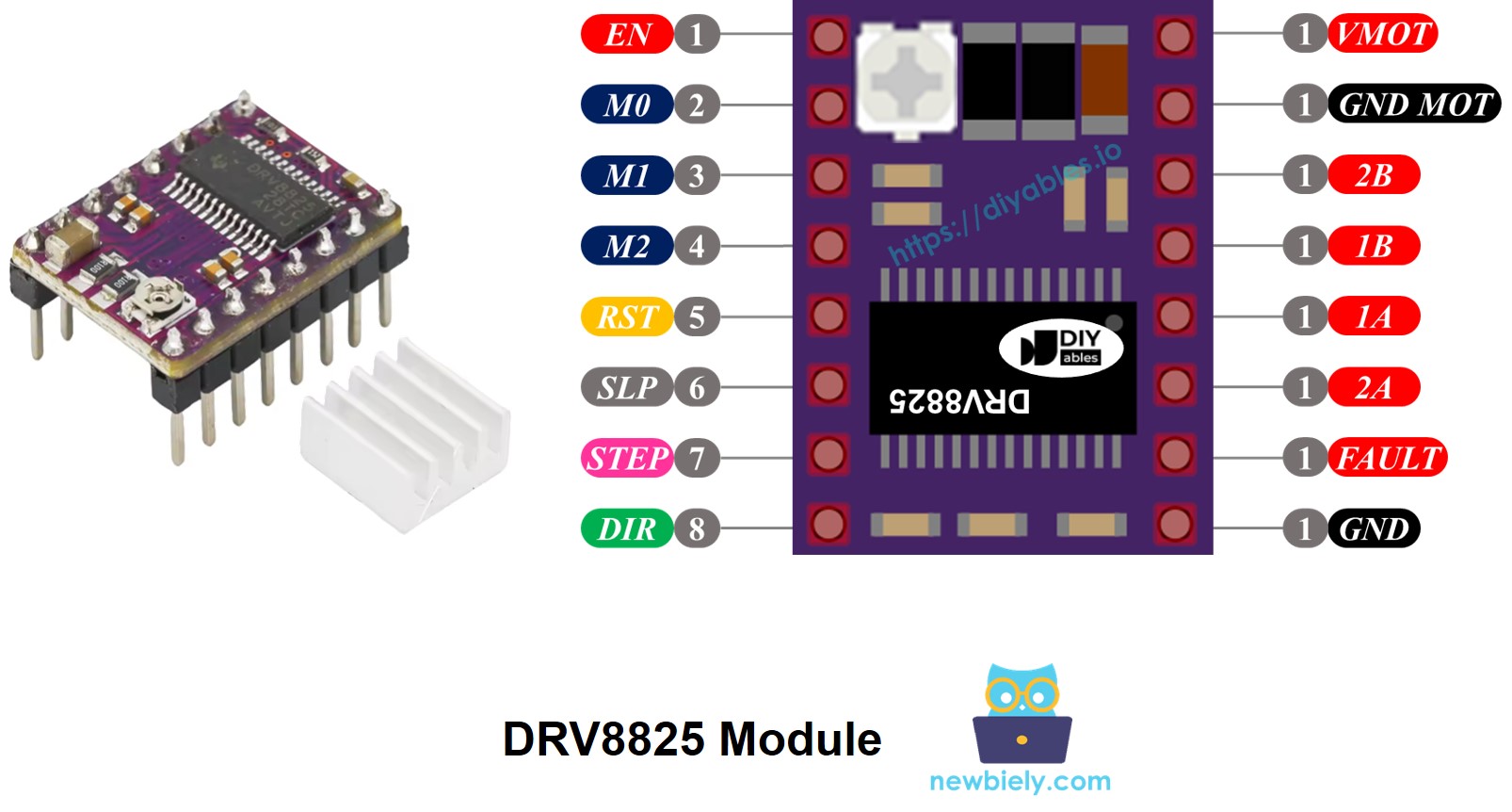 DRV8825-Modul Pinbelegung
