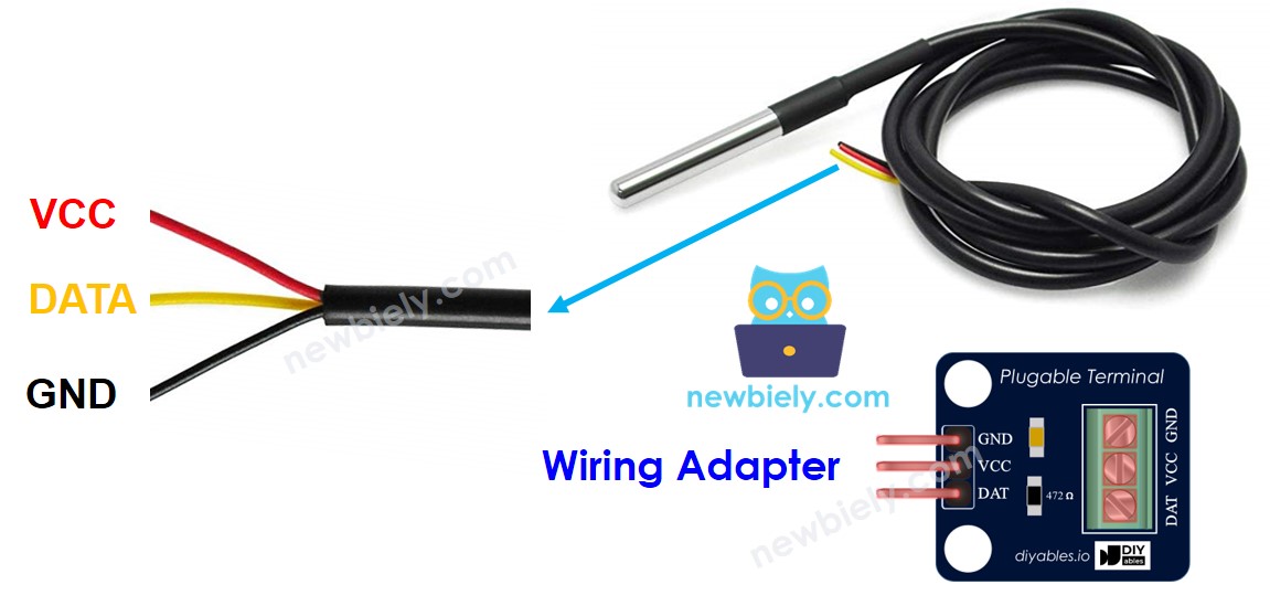 DS18B20-Temperatursensor Pinbelegung