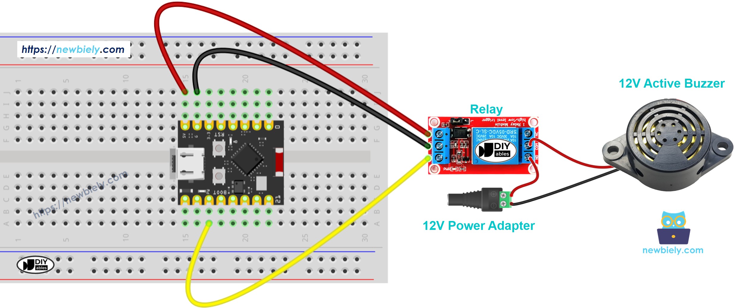 Schaltplan ESP32 C3 Super Mini aktiver 12V-Summer