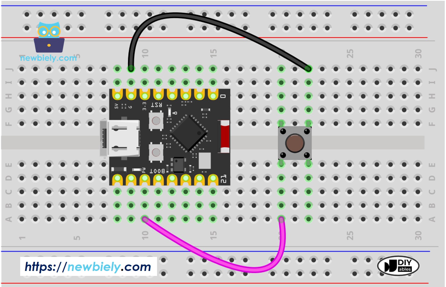 Schaltplan ESP32 C3 Super Mini Taster