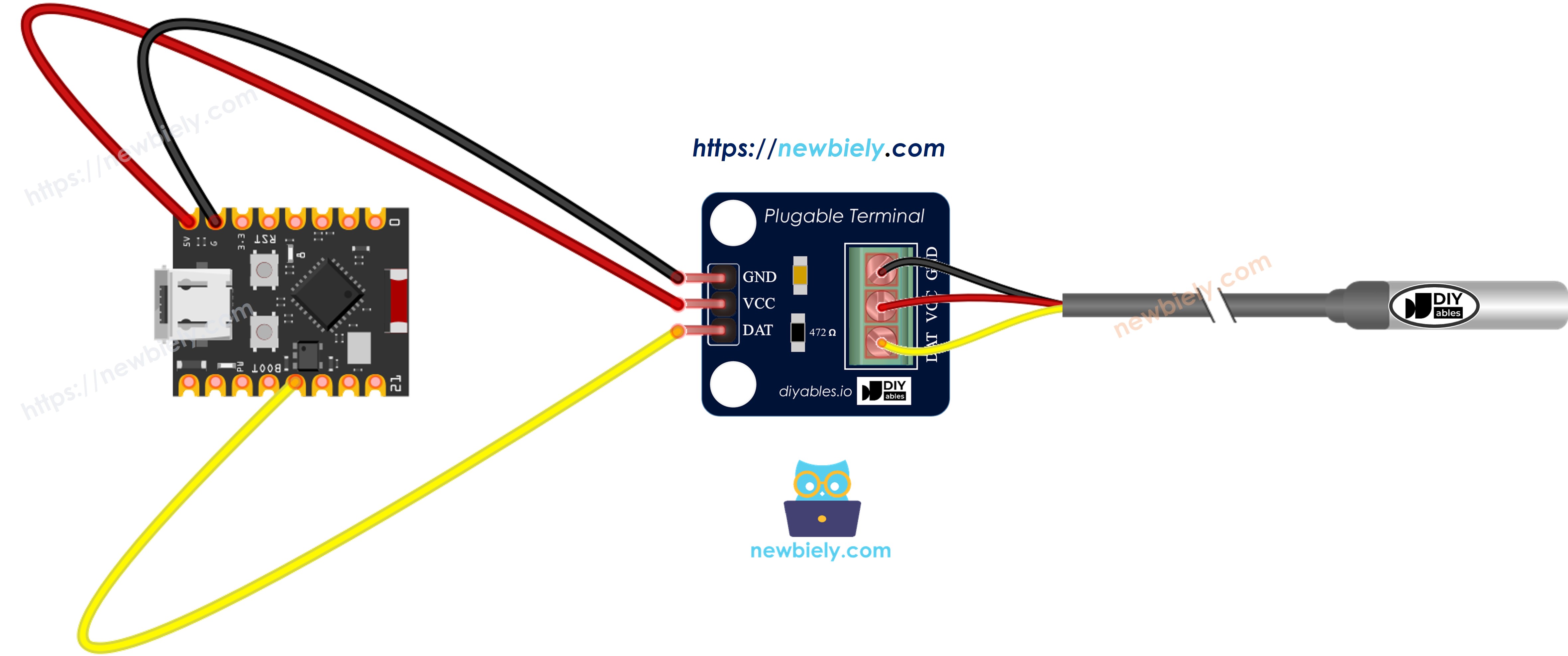 ESP32 C3 Super Mini DS18B20 Schaltplan