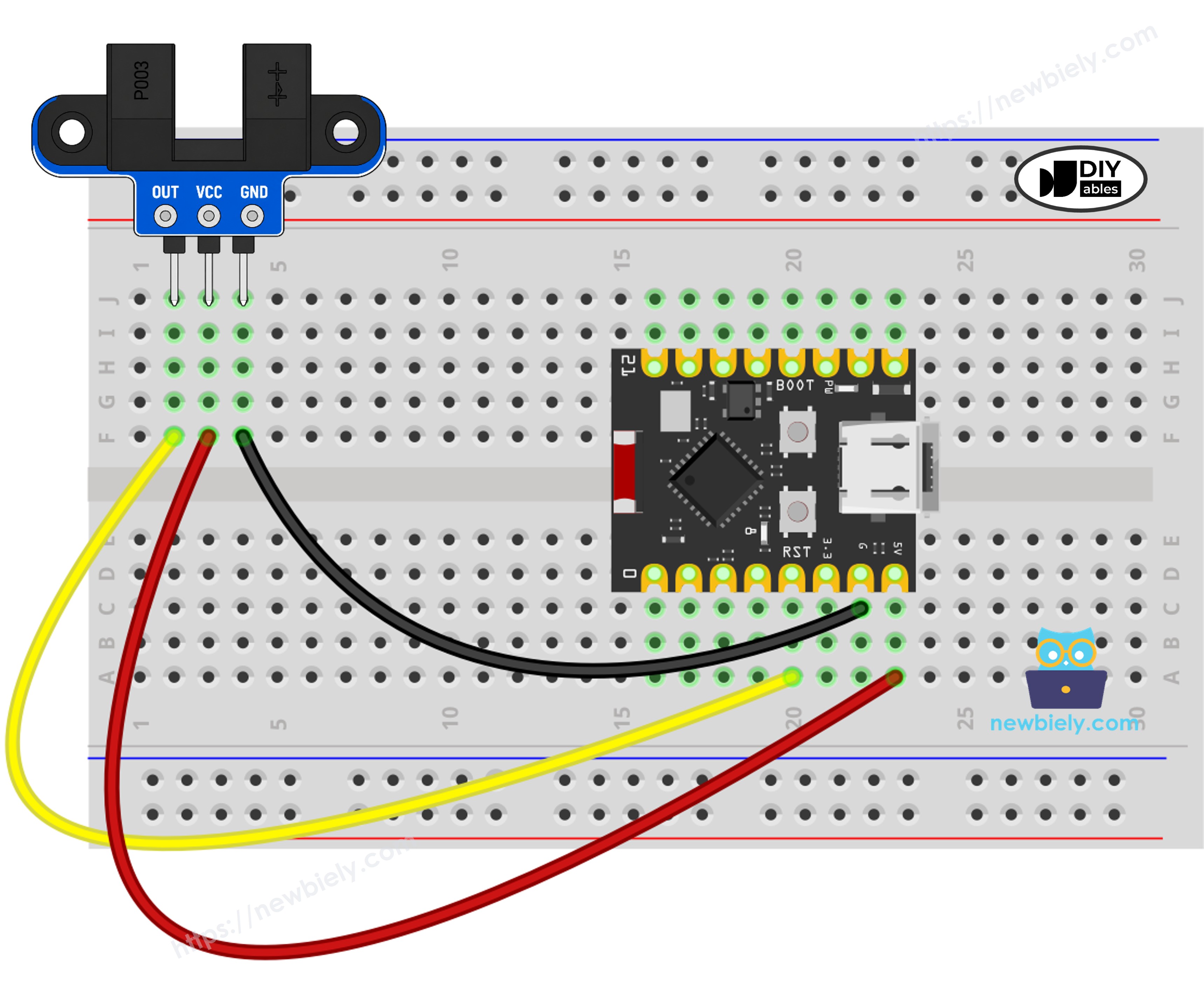 ESP32 C3 Super Mini IR-Gabellichtschranke Schaltplan