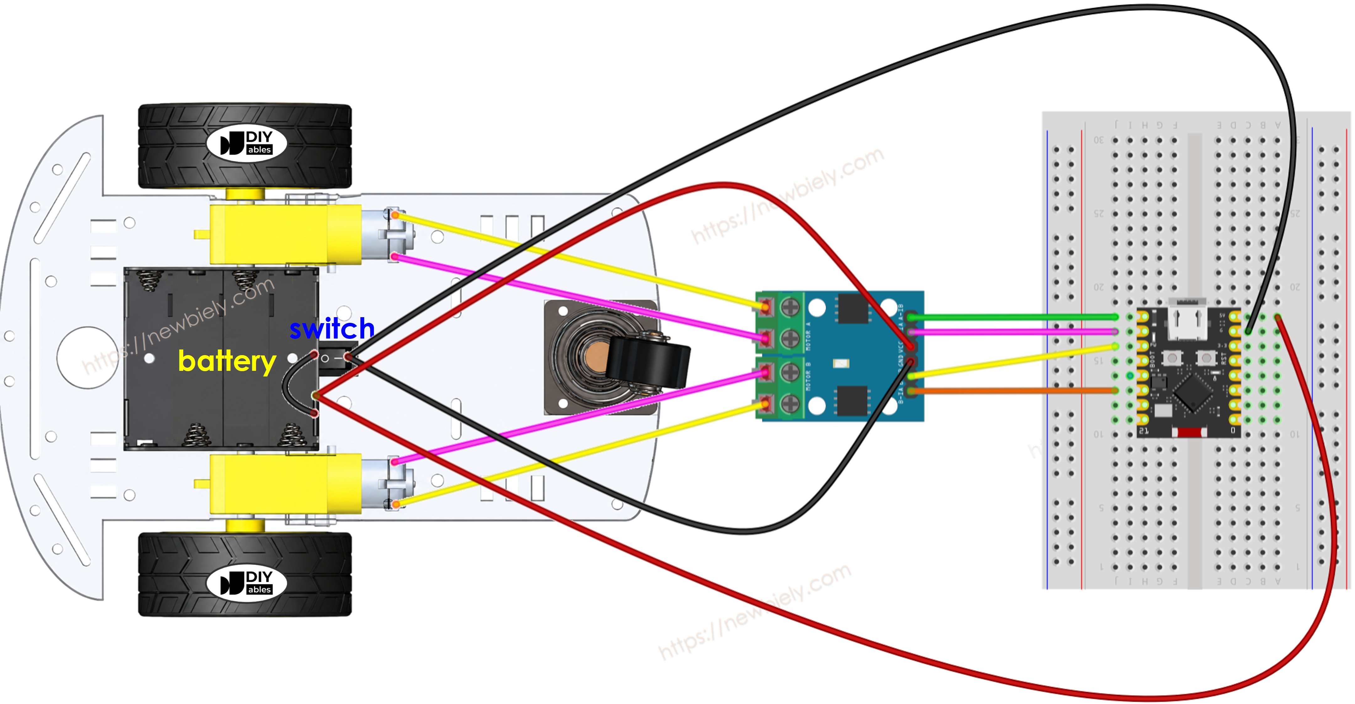 Schaltplan ESP32 C3 Super Mini 2WD-RC-Auto