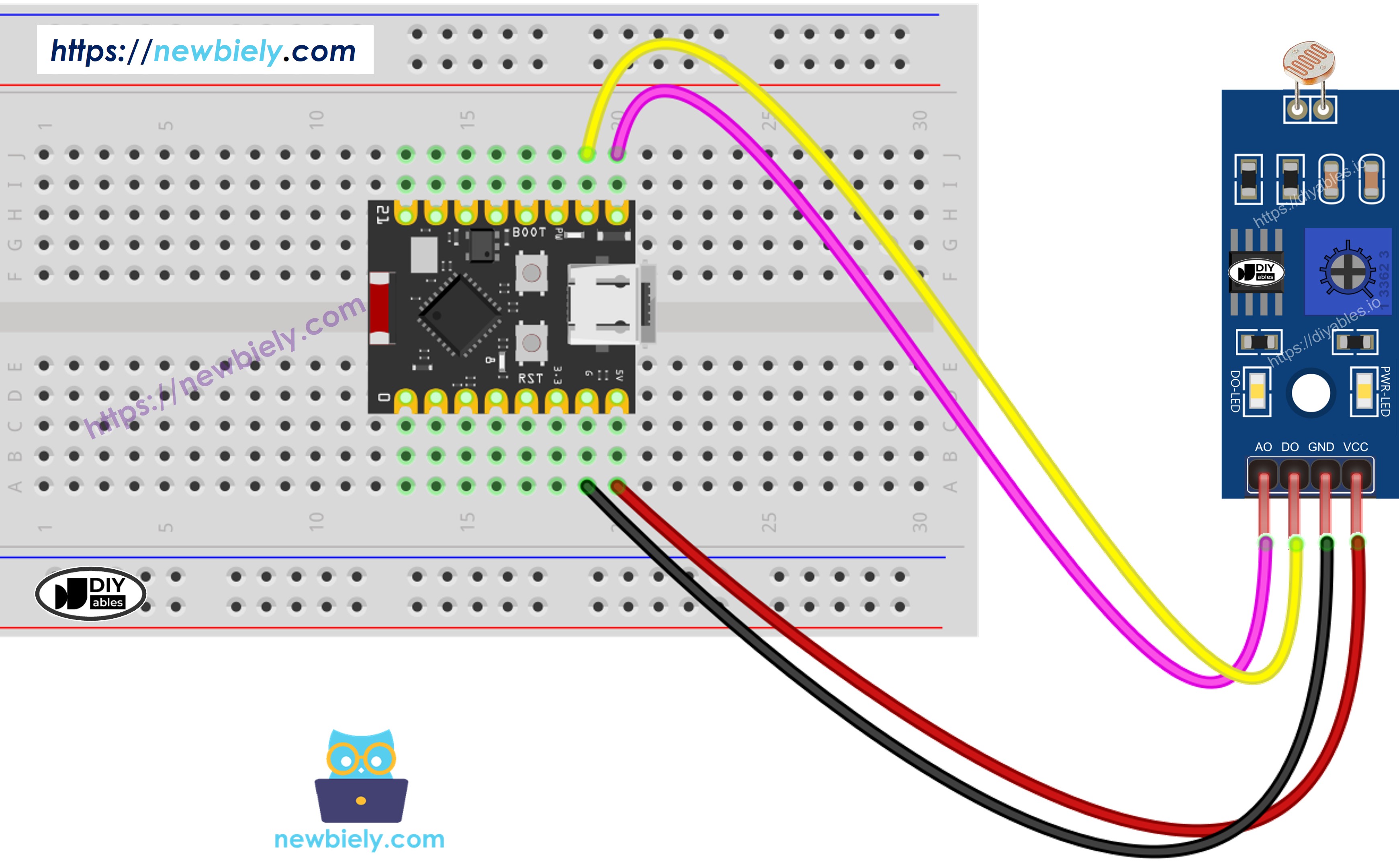 ESP32 C3 Super Mini LDR-Lichtsensormodul Schaltplan