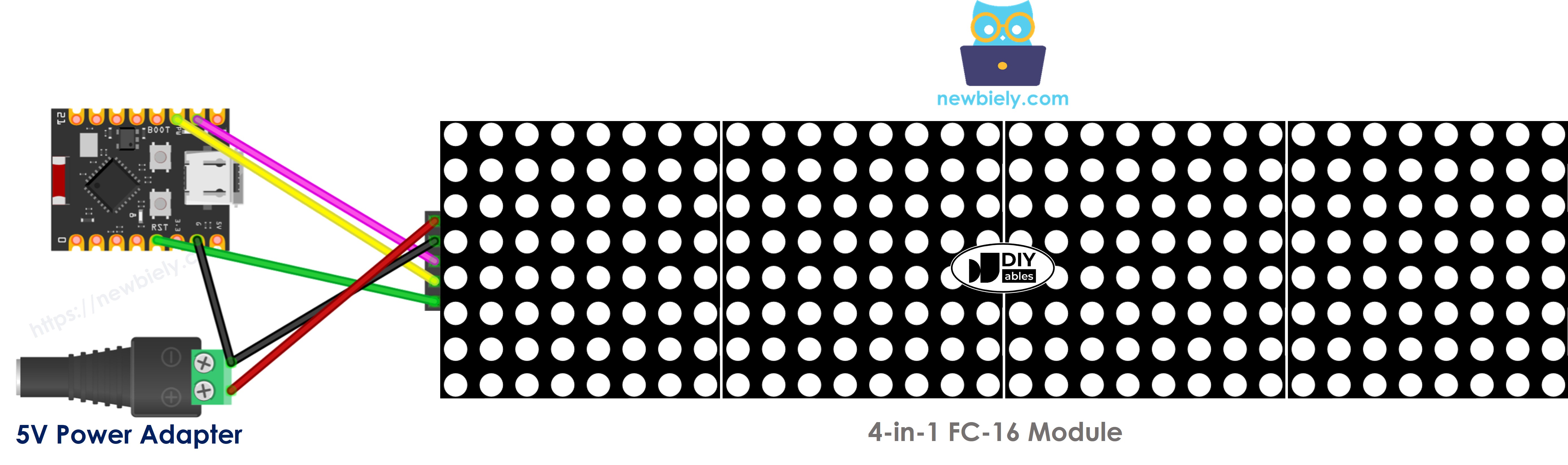ESP32 C3 Super Mini LED-Matrix-Anzeige Schaltplan