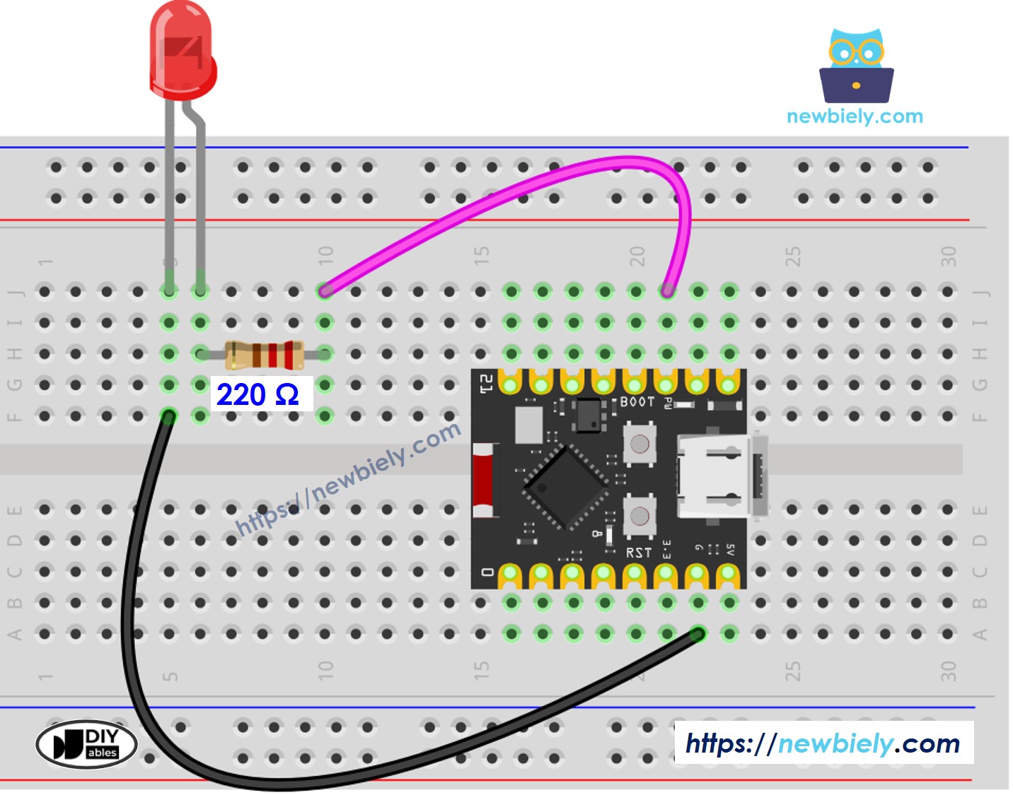 ESP32 C3 Super Mini LED Schaltplan