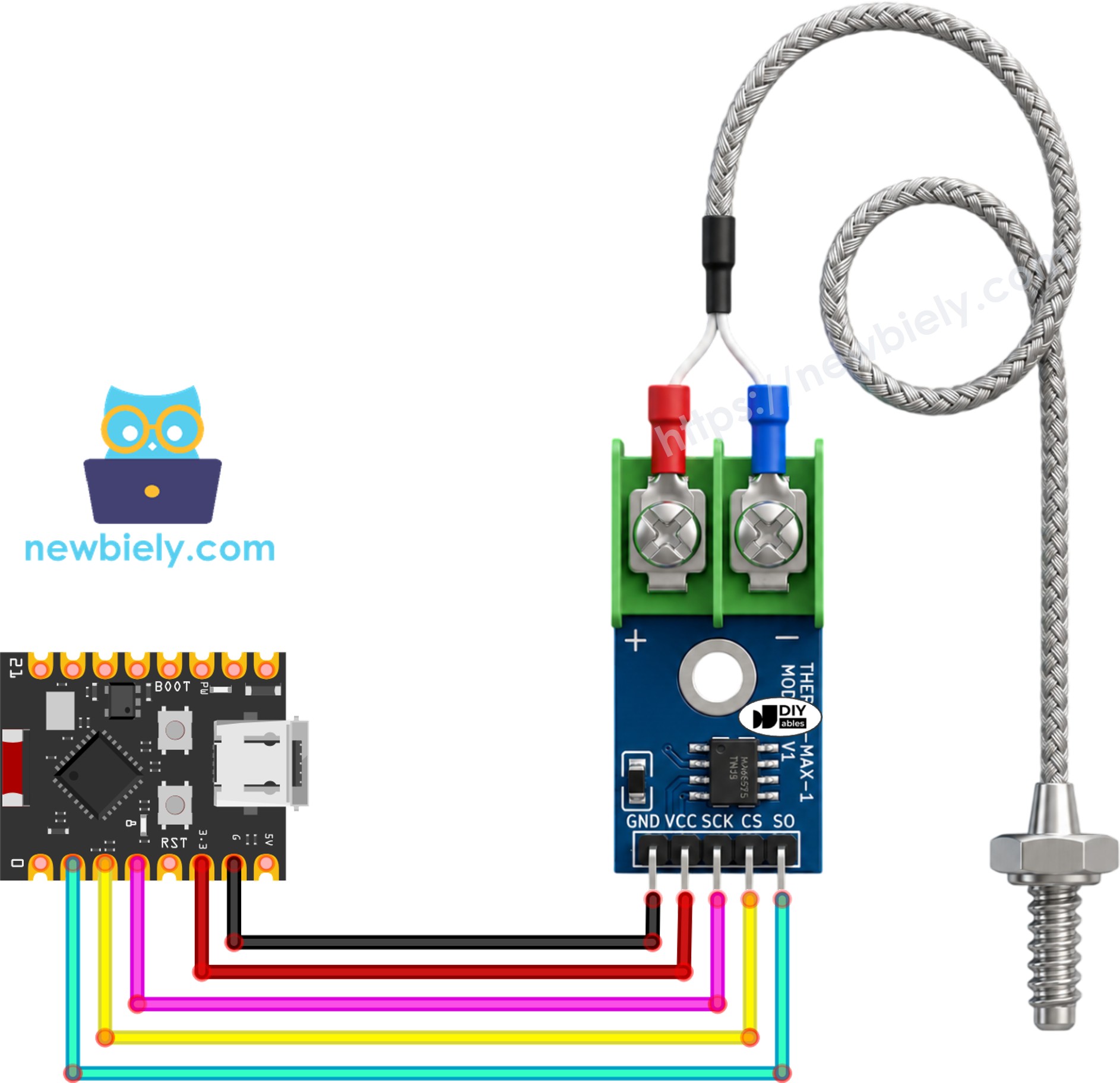 ESP32 C3 Super Mini MAX6675 Thermoelement-Modul Schaltplan