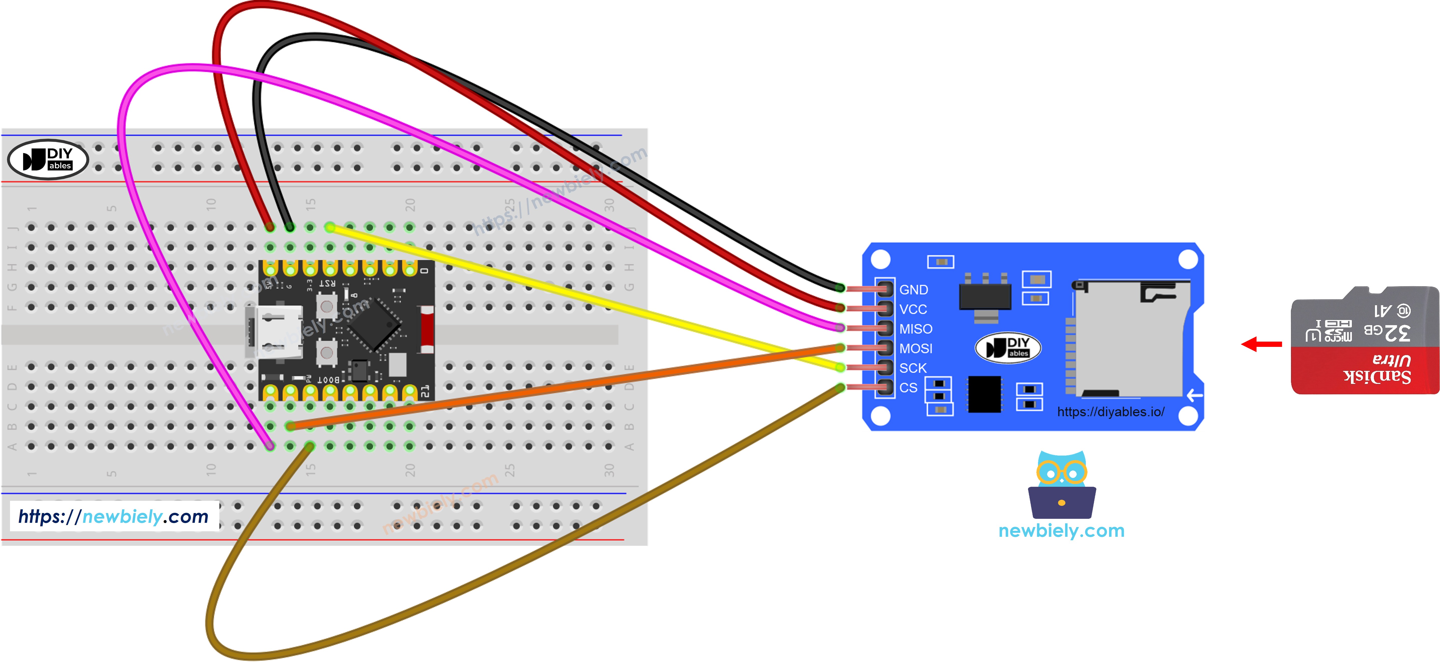 ESP32 C3 Super Mini Micro-SD-Kartenmodul Schaltplan