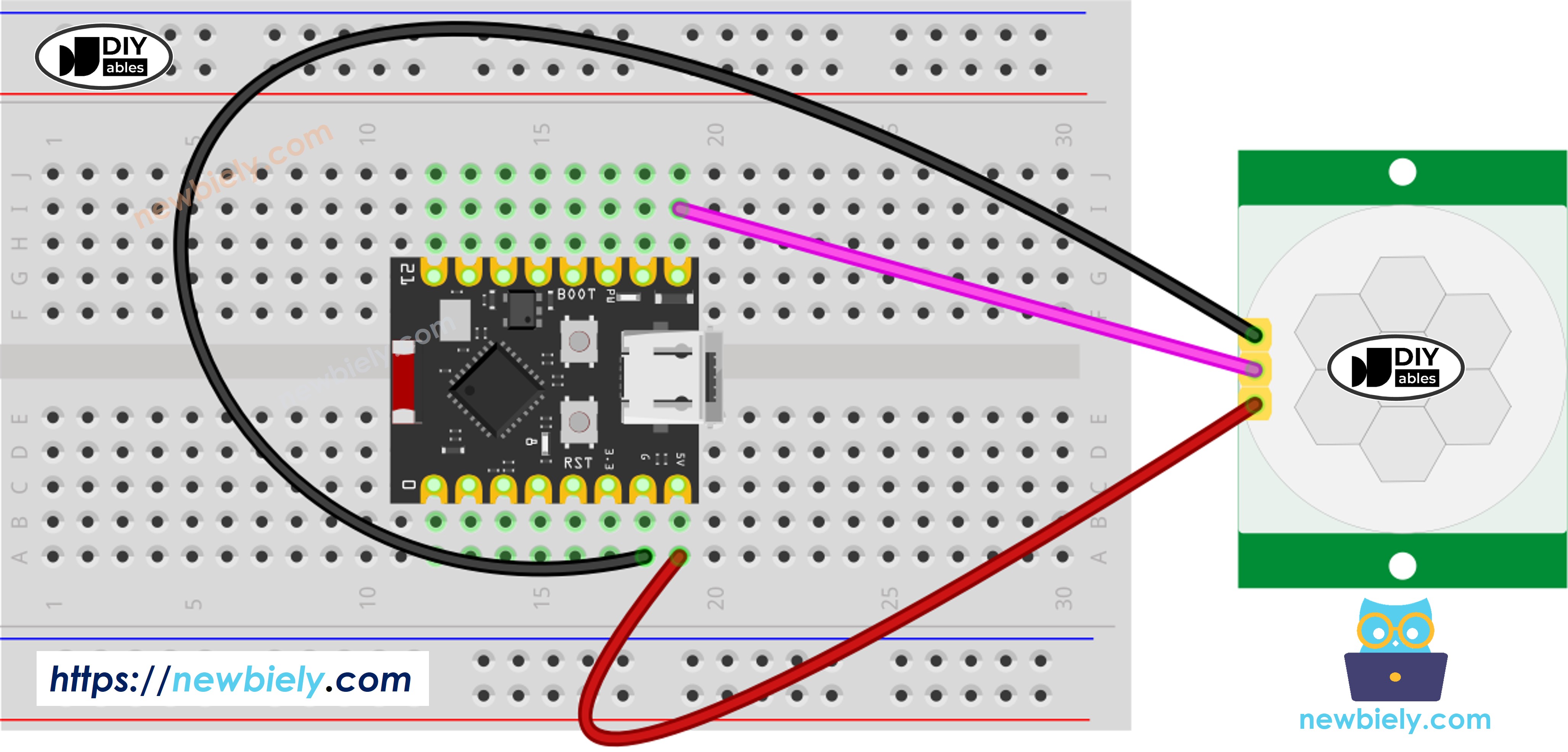 ESP32 C3 Super Mini Bewegungssensor Schaltplan