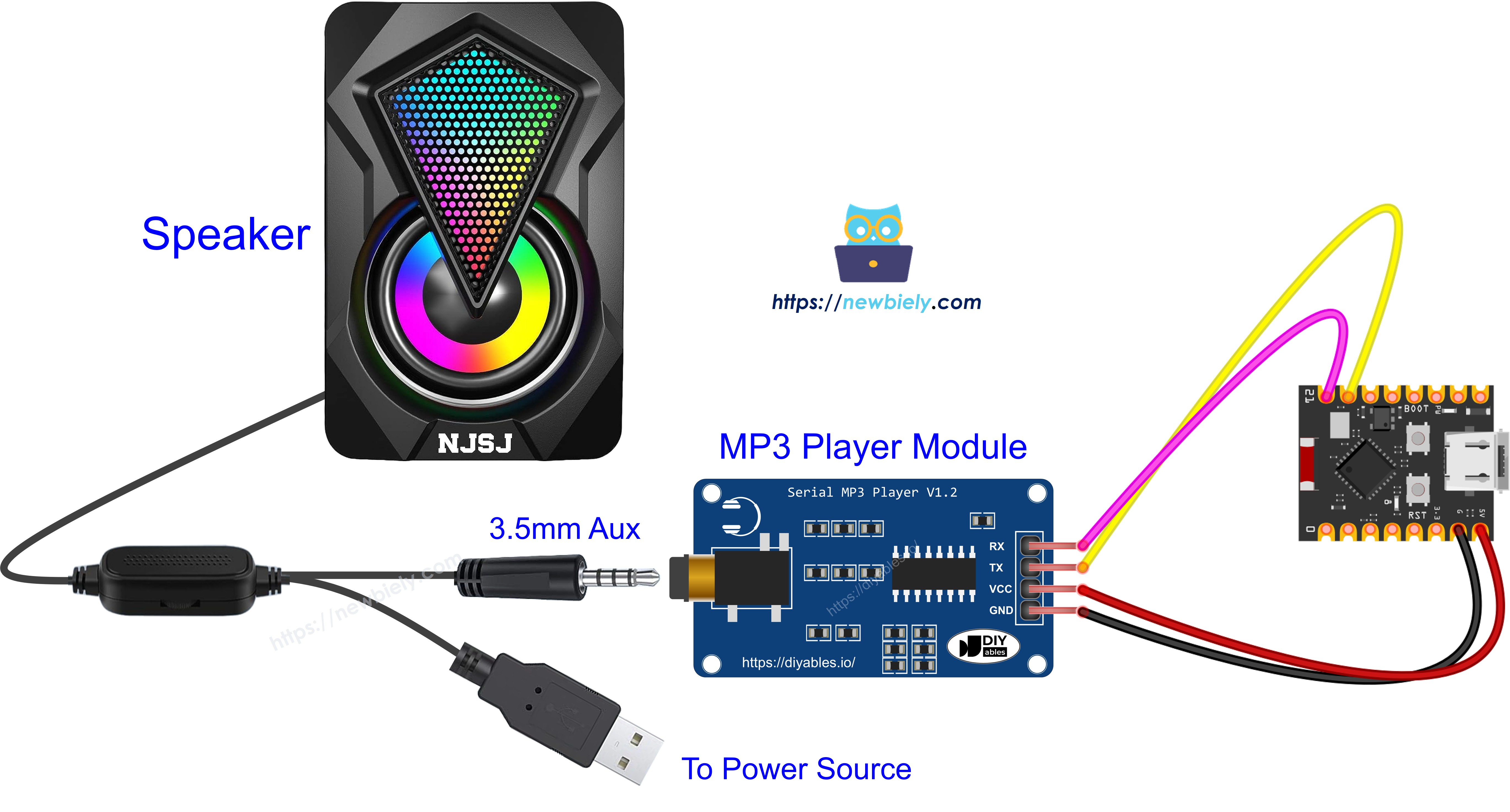 ESP32 C3 Super Mini MP3-Player-Modul Schaltplan
