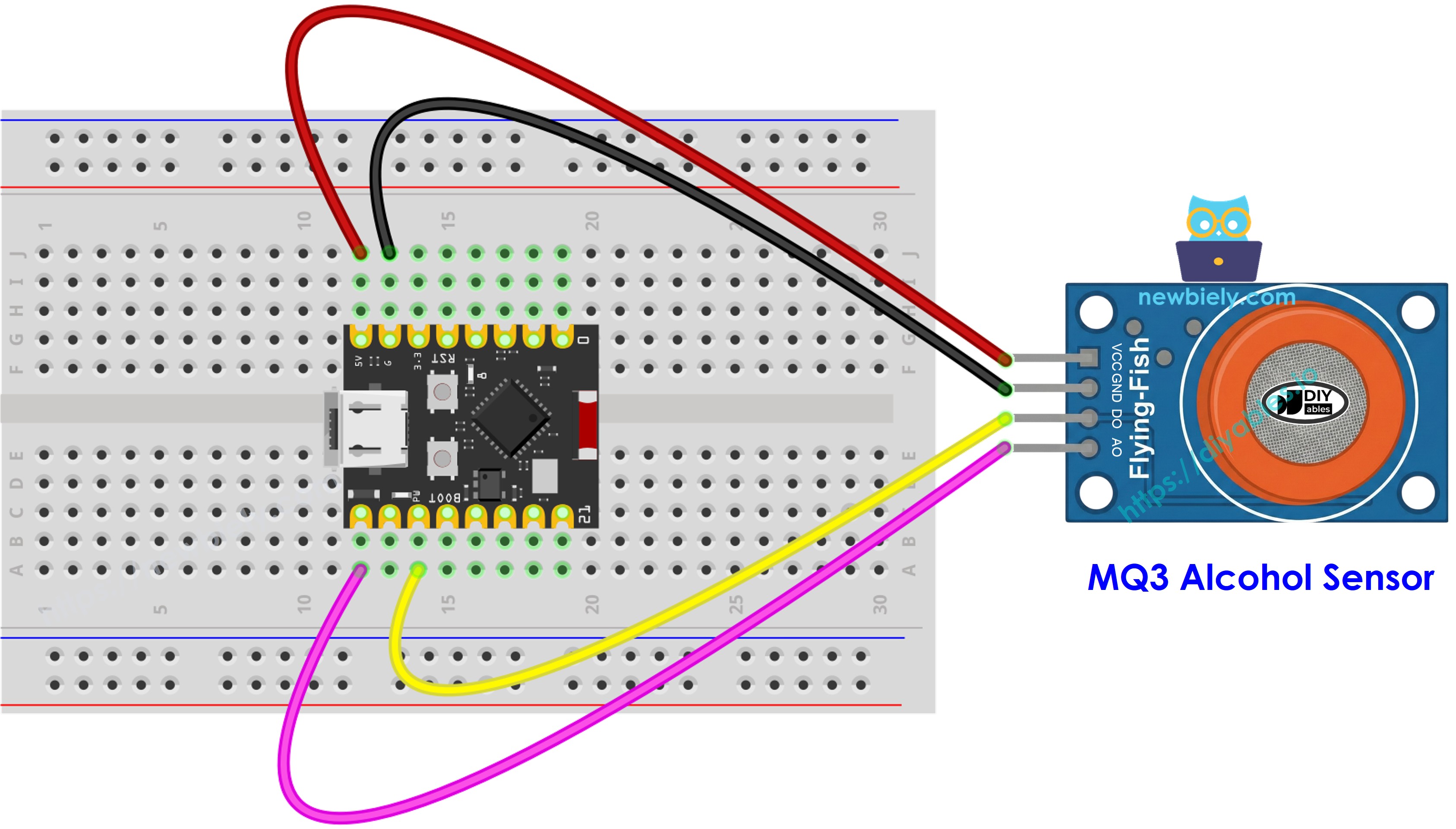 ESP32 C3 Super Mini MQ3-Alkoholsensor Schaltplan