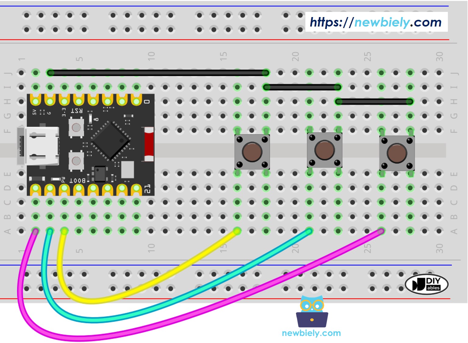 Schaltplan ESP32 C3 Super Mini Taster-Bibliothek