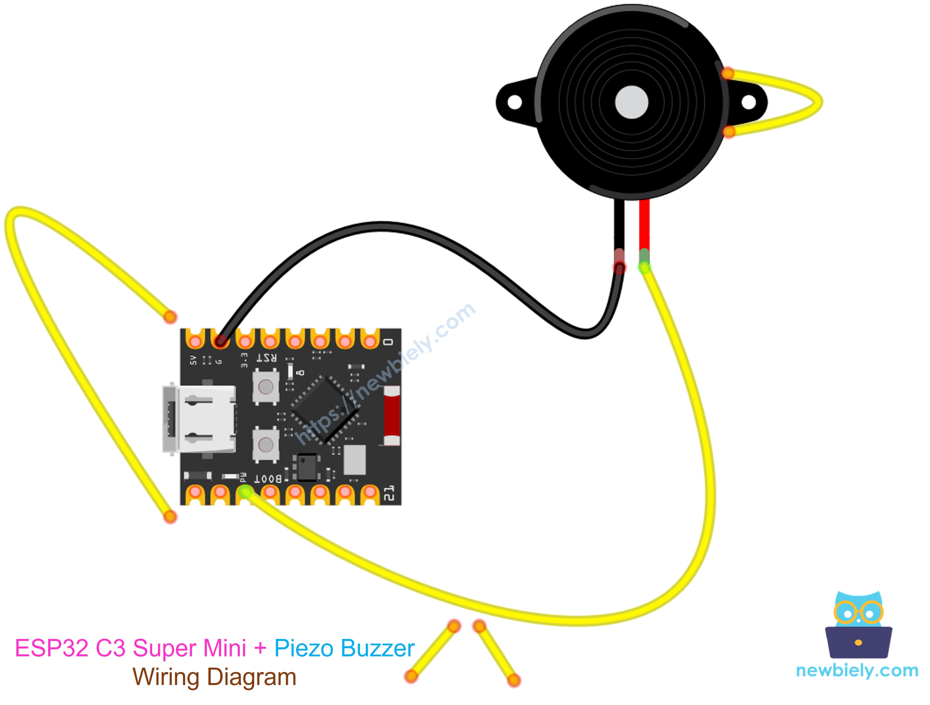 ESP32 C3 Super Mini Piezo-Summer Enten-Schaltplan