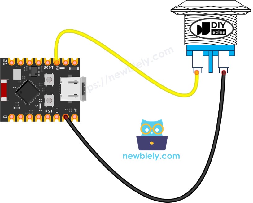 Schaltplan ESP32 C3 Super Mini zweipoliger Drucktaster