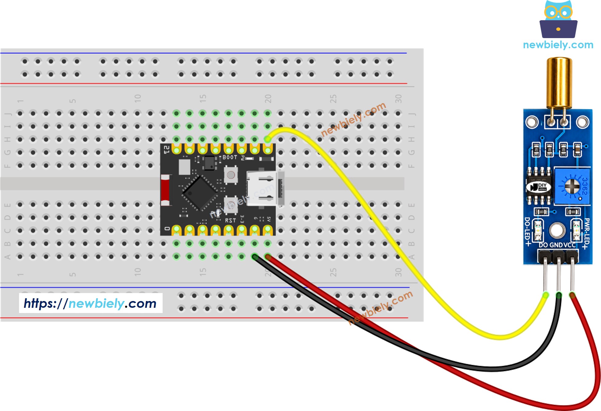 ESP32 C3 Super Mini SW520D-Neigungssensor Schaltplan