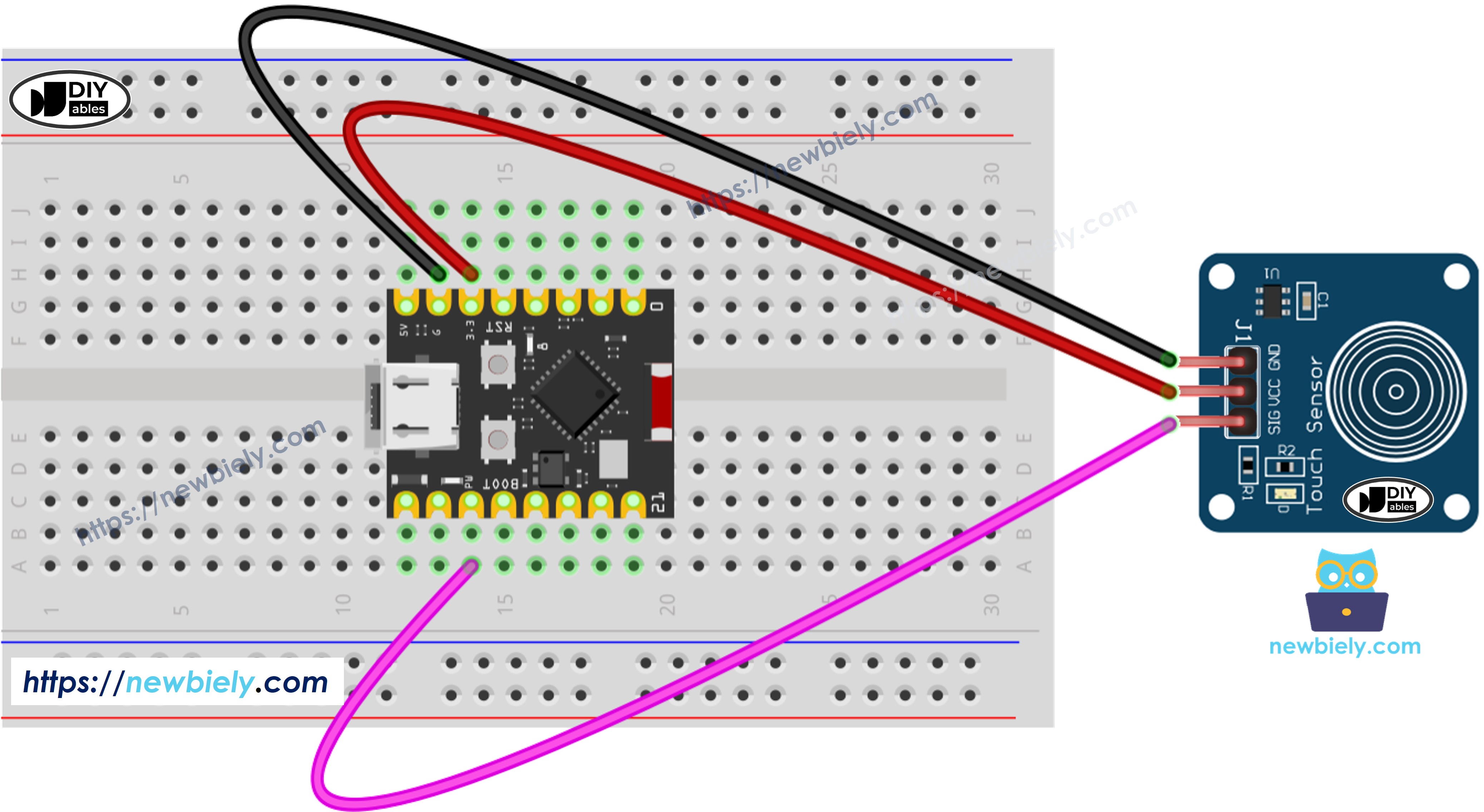ESP32 C3 Super Mini Berührungssensor Schaltplan