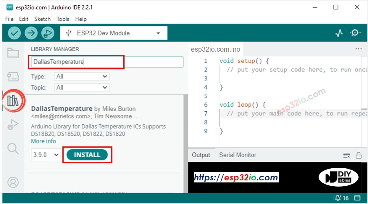 ESP32 Dallas Temperature Bibliothek