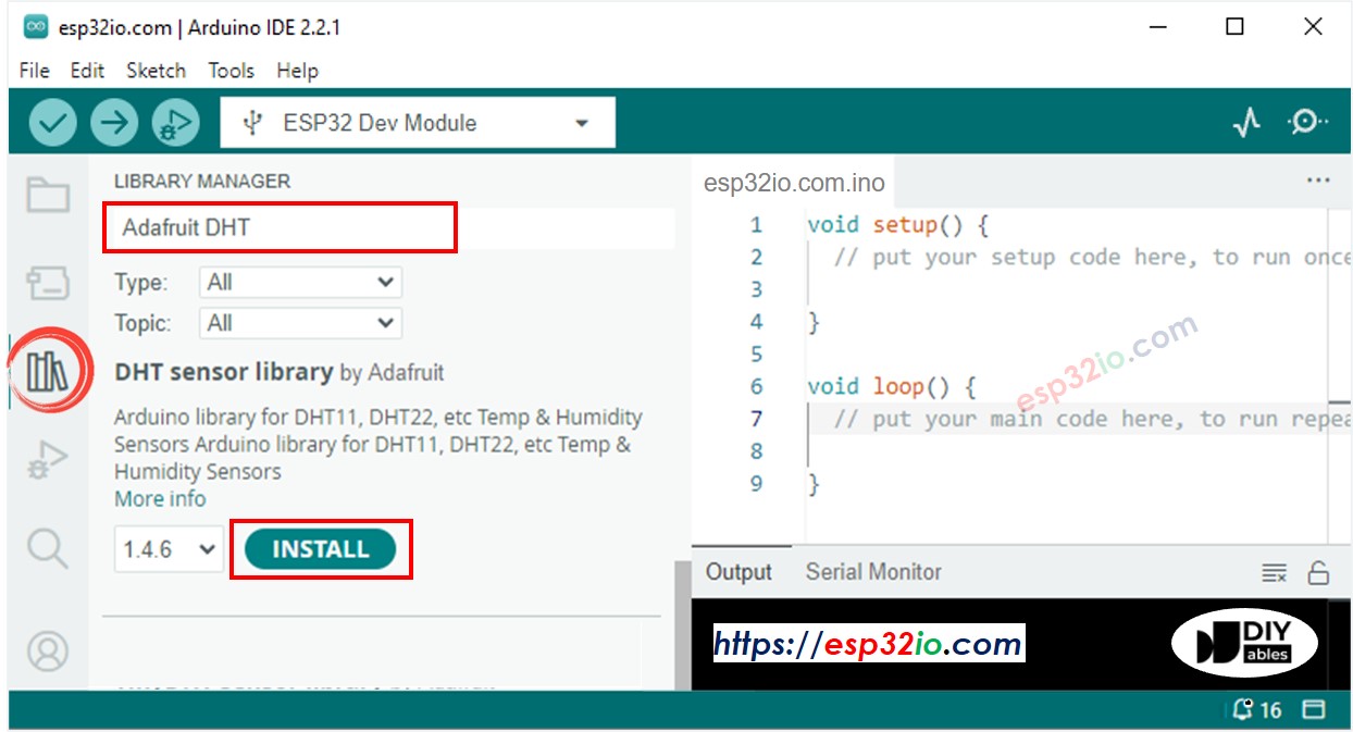 ESP32 DHT-Sensor-Bibliothek