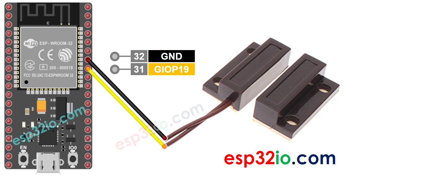 ESP32 Türsensor-Verdrahtungsdiagramm