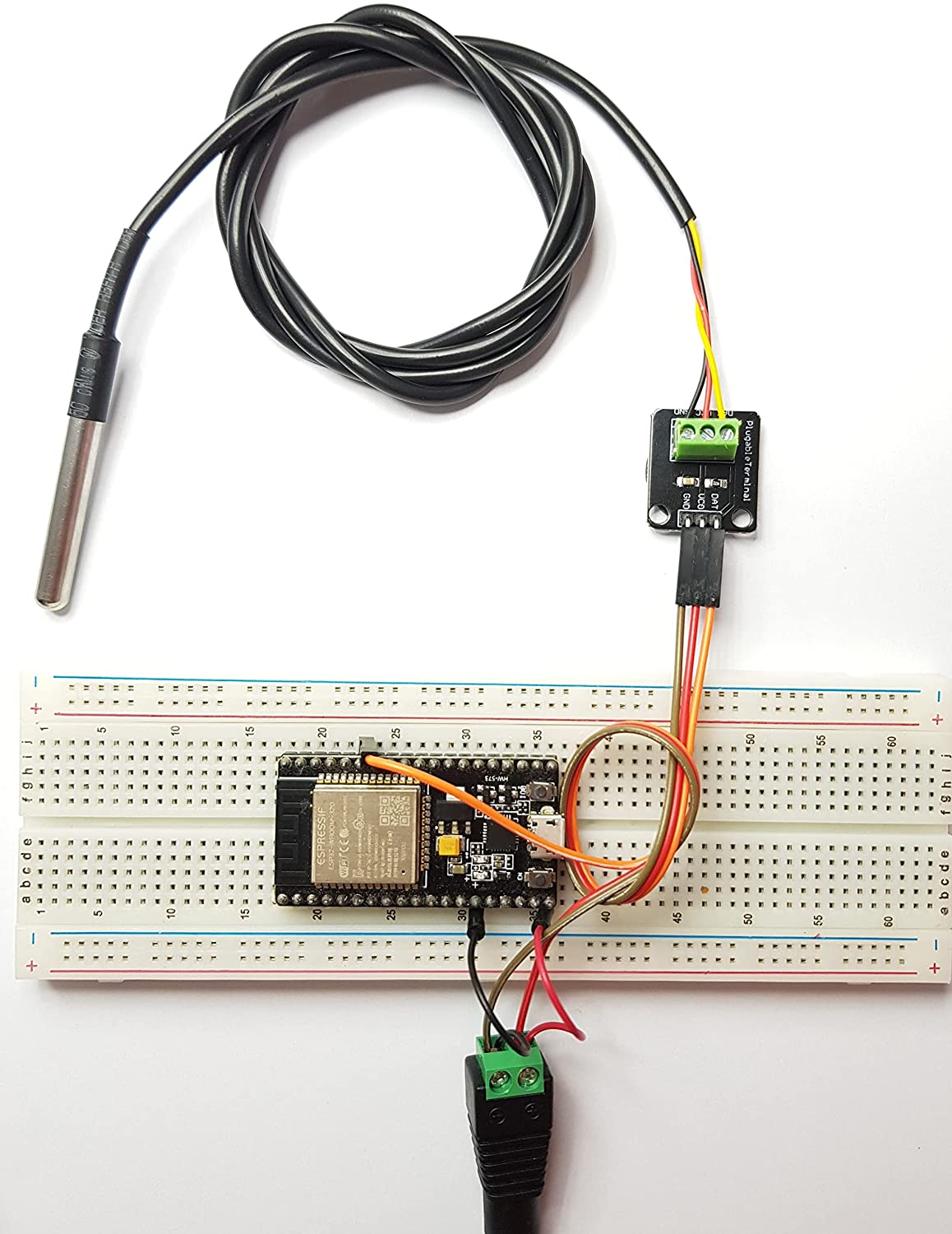 ESP32 DS18B20 Adapter-Verdrahtungsdiagramm