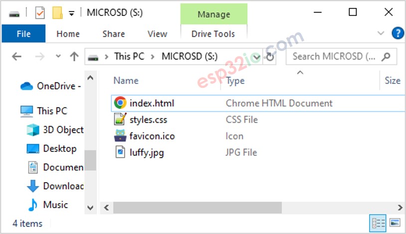 ESP32 HTML-Inhalte auf der MicroSD-Karte
