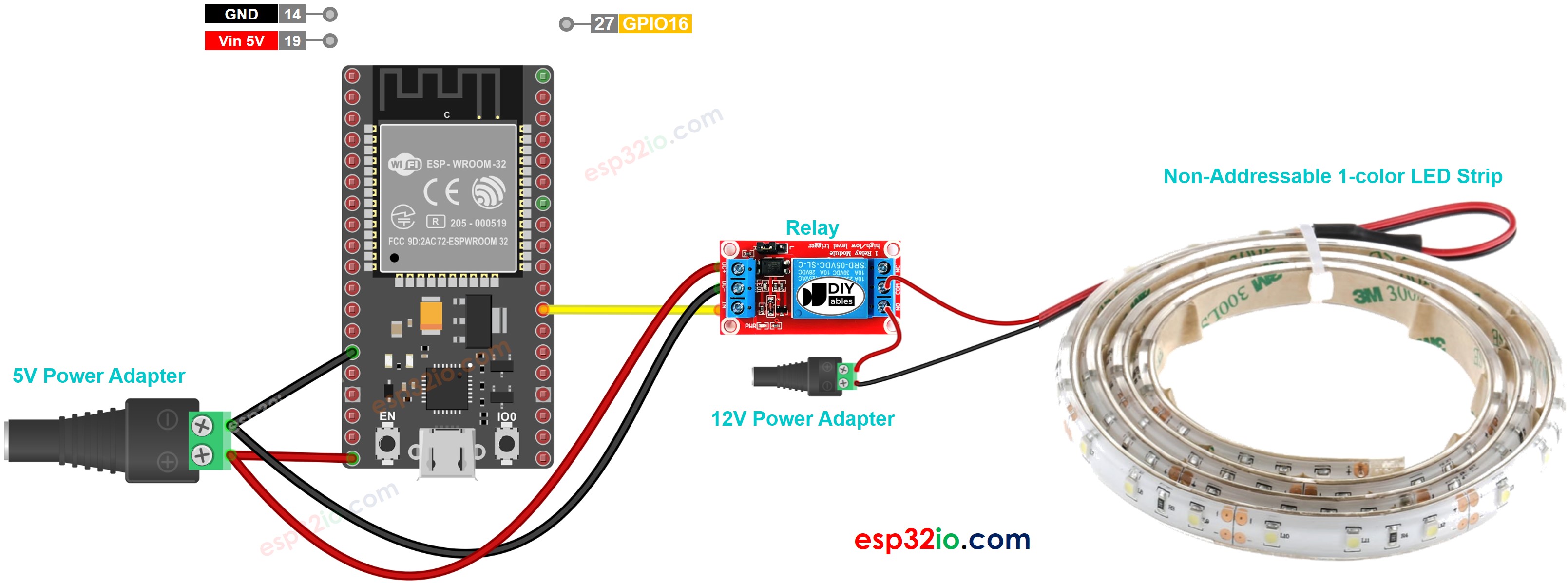 ESP32 12-V LED-Streifen-Schaltplan