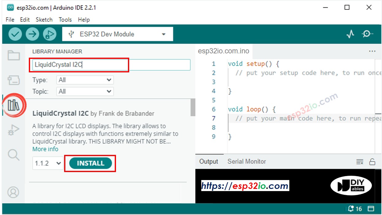 ESP32 LiquidCrystal I2C-Bibliothek